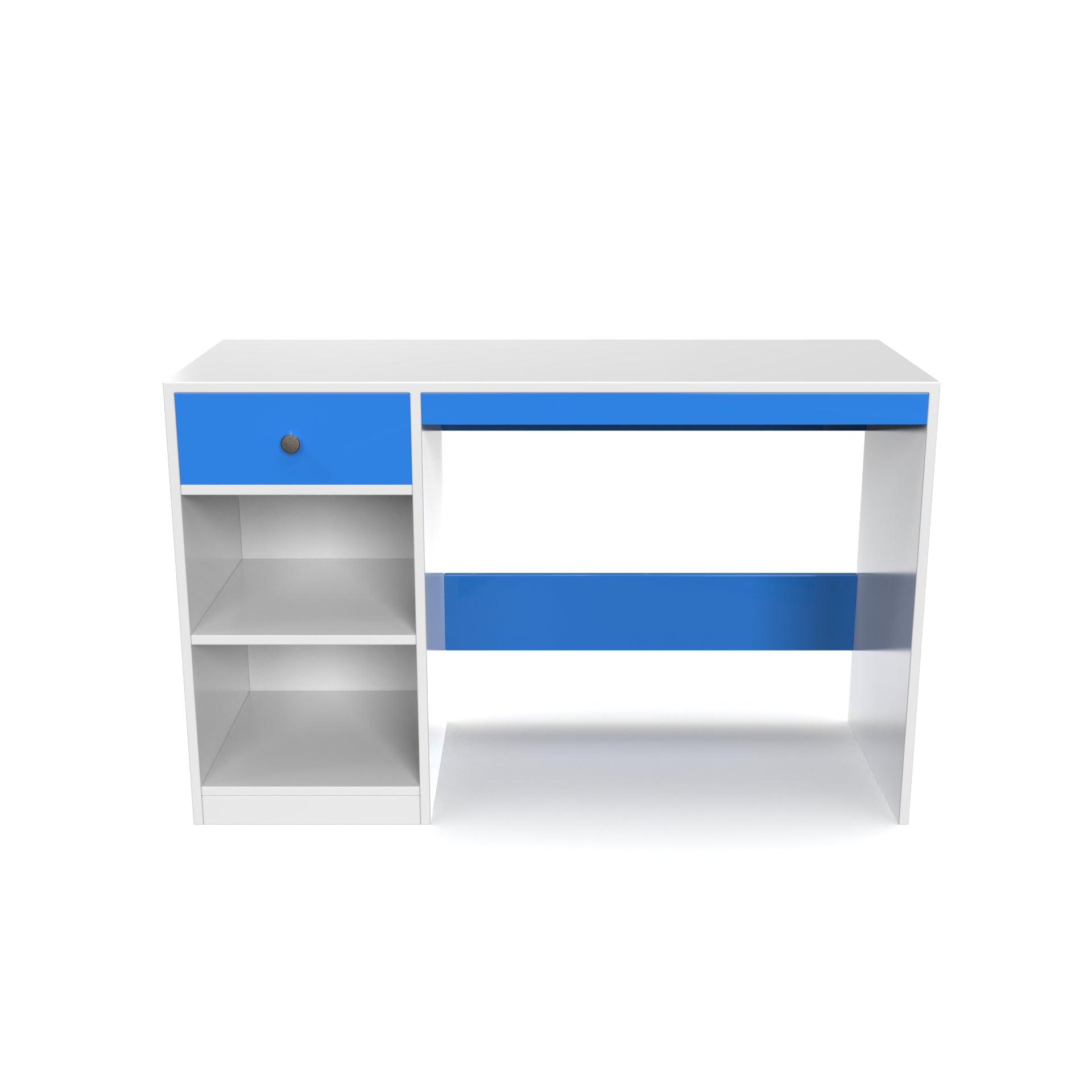 Reed Study Table - HongKong Blue and Frosty White - Neehv Home