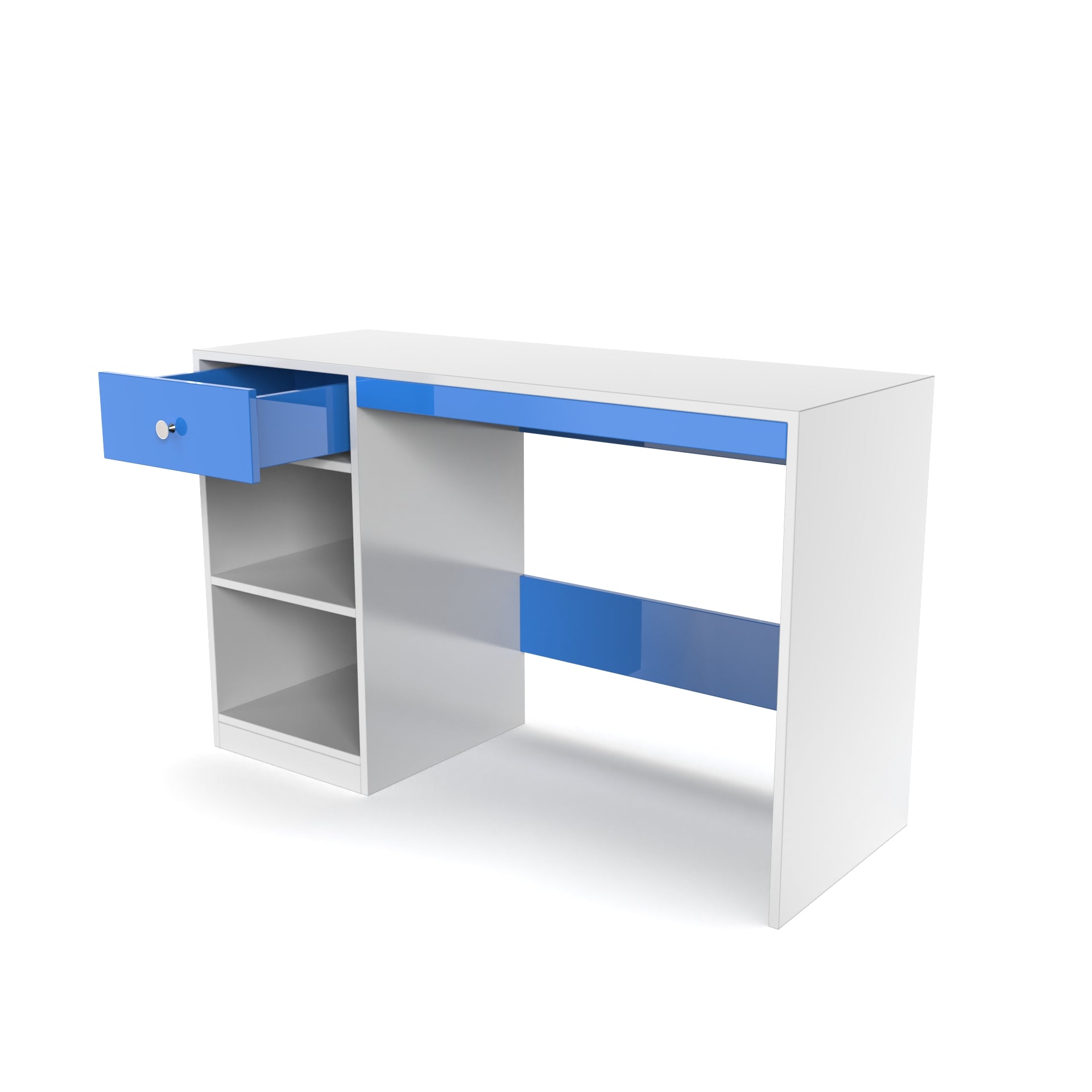 Reed Study Table - HongKong Blue and Frosty White - Neehv Home