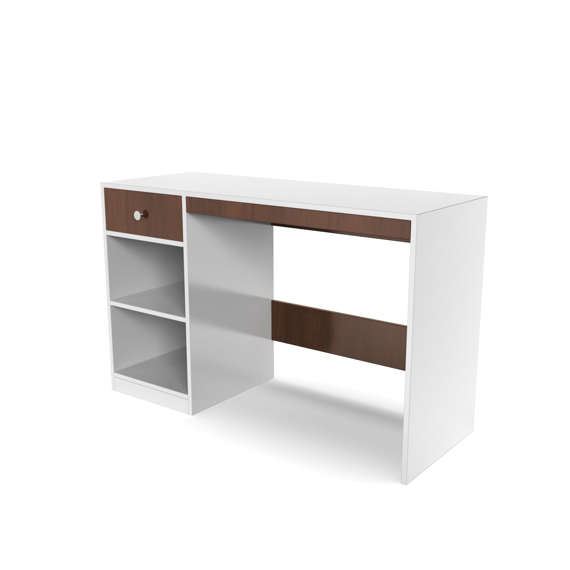 Reed Study Table - Frosty White and Brazilian Walnut - Neehv Home