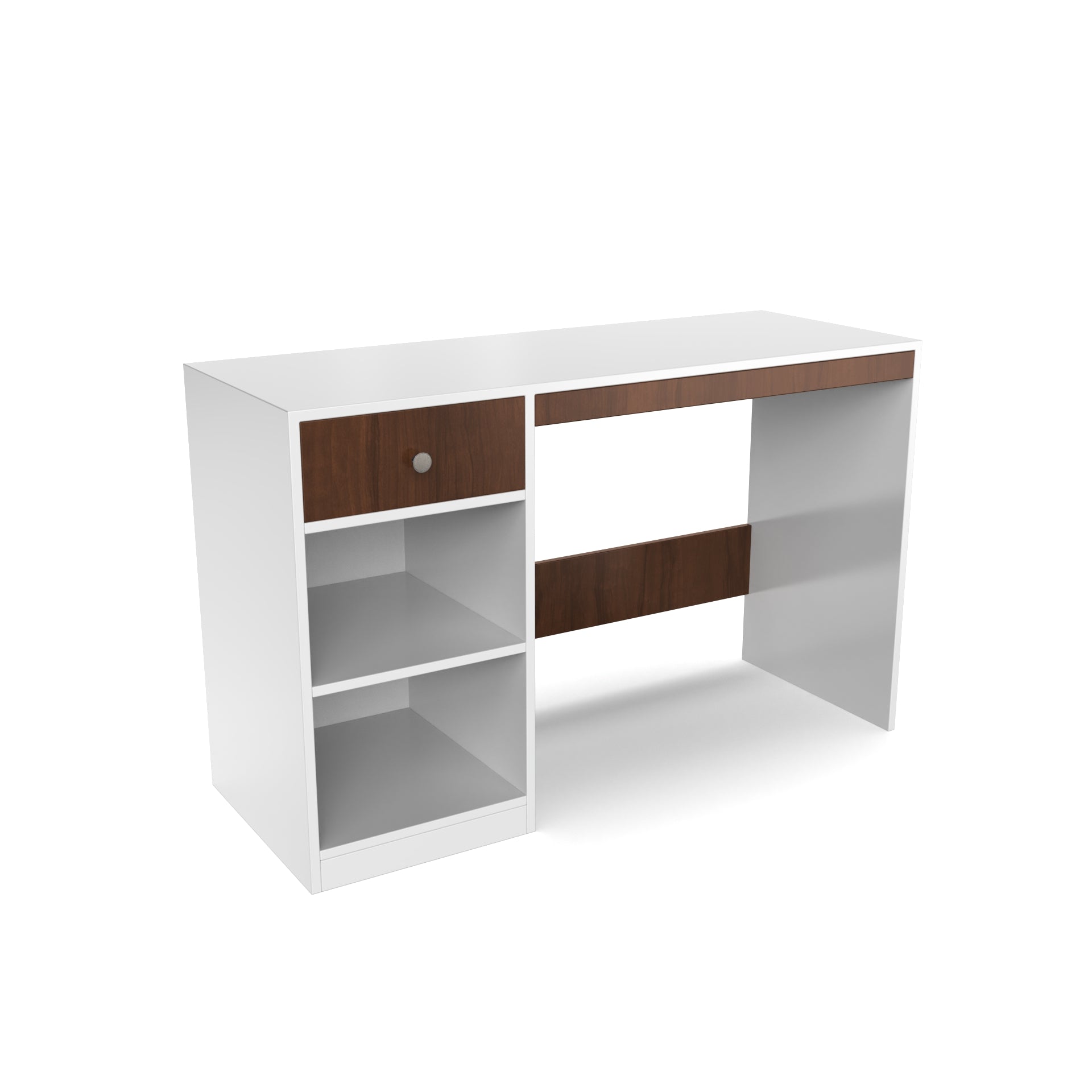 Reed Study Table - Frosty White and Brazilian Walnut - Neehv Home