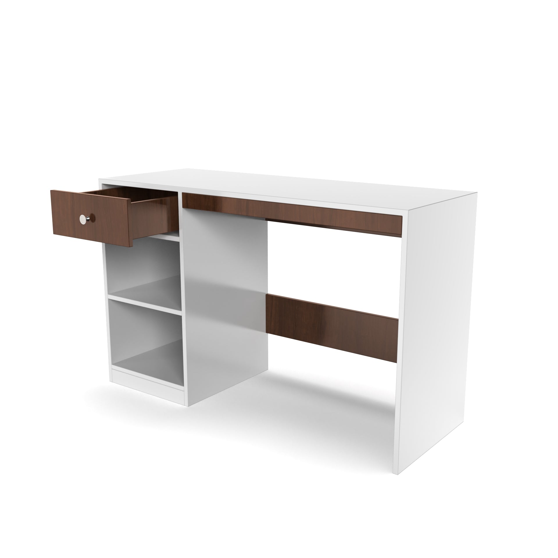 Reed Study Table - Frosty White and Brazilian Walnut - Neehv Home