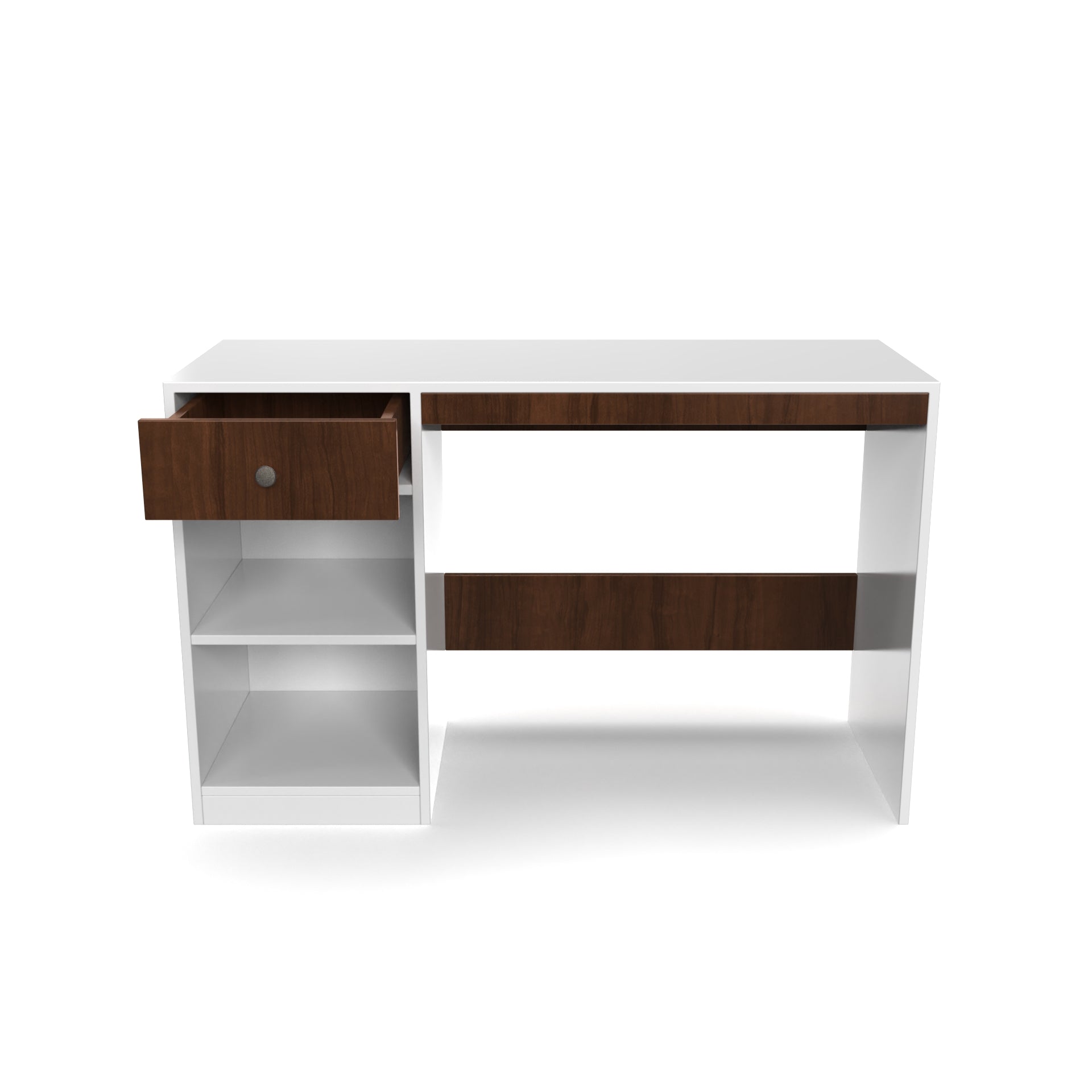 Reed Study Table - Frosty White and Brazilian Walnut - Neehv Home