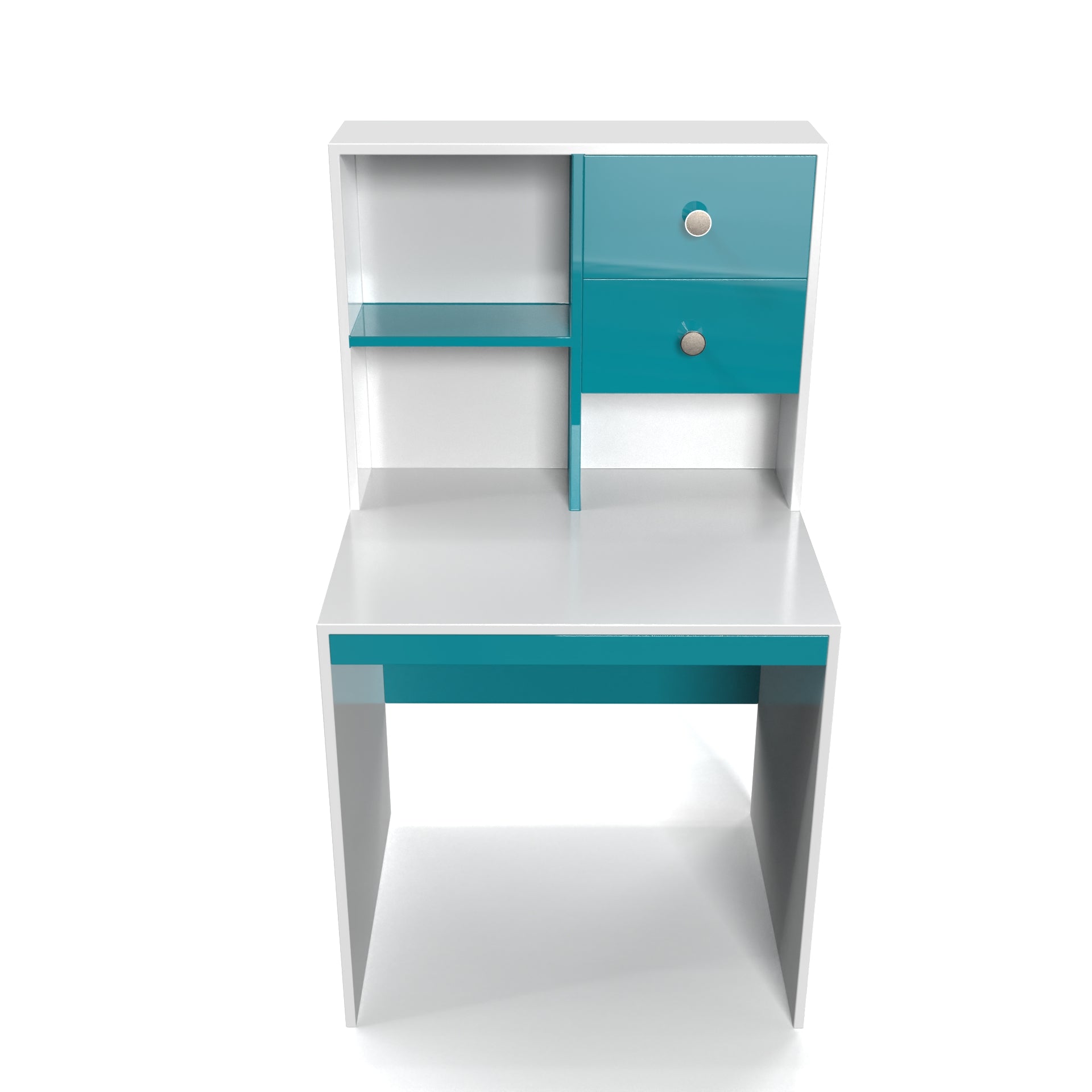 Allen StudyTable with Storage - Caribe and Frosty White - Neehv Home