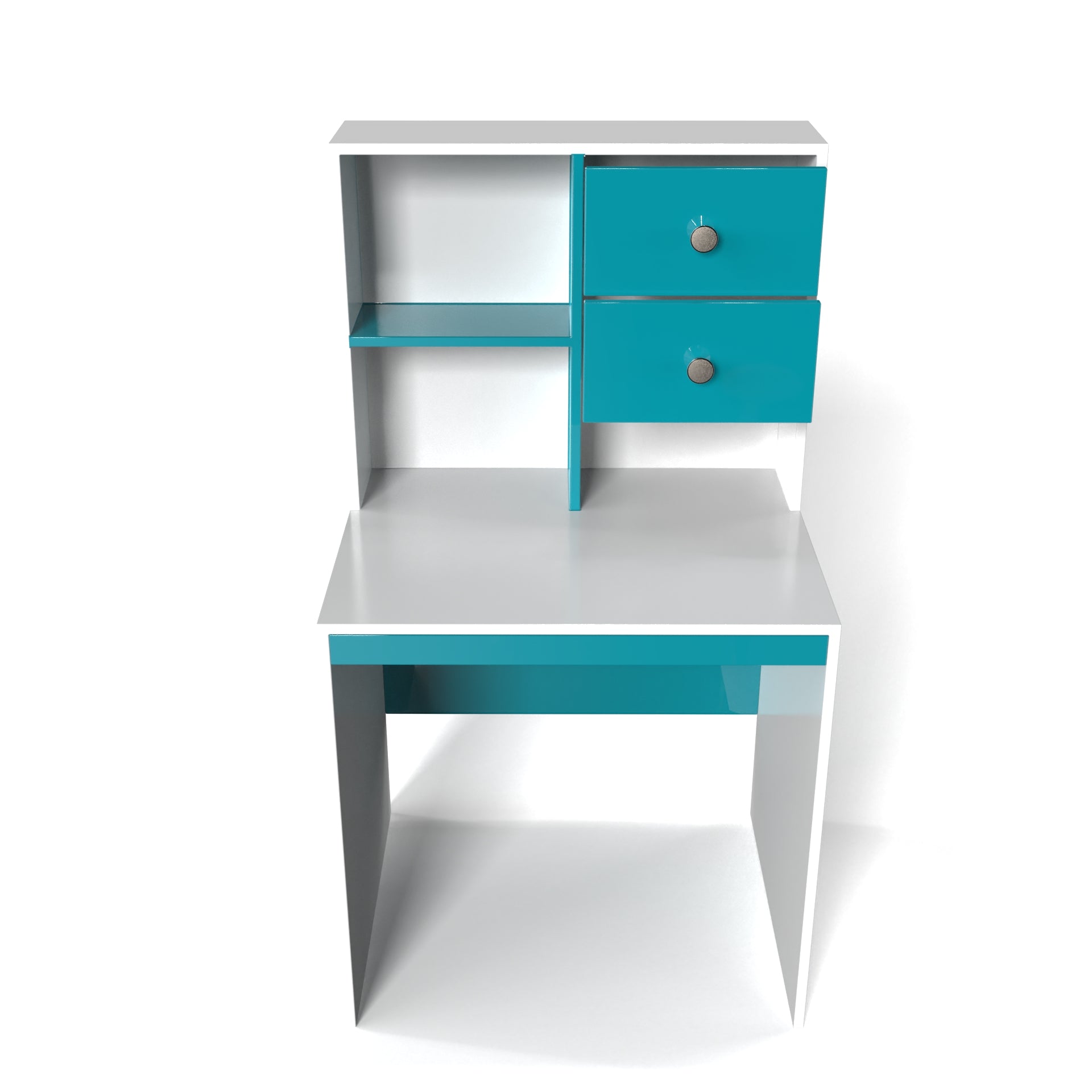 Allen StudyTable with Storage - Caribe and Frosty White - Neehv Home