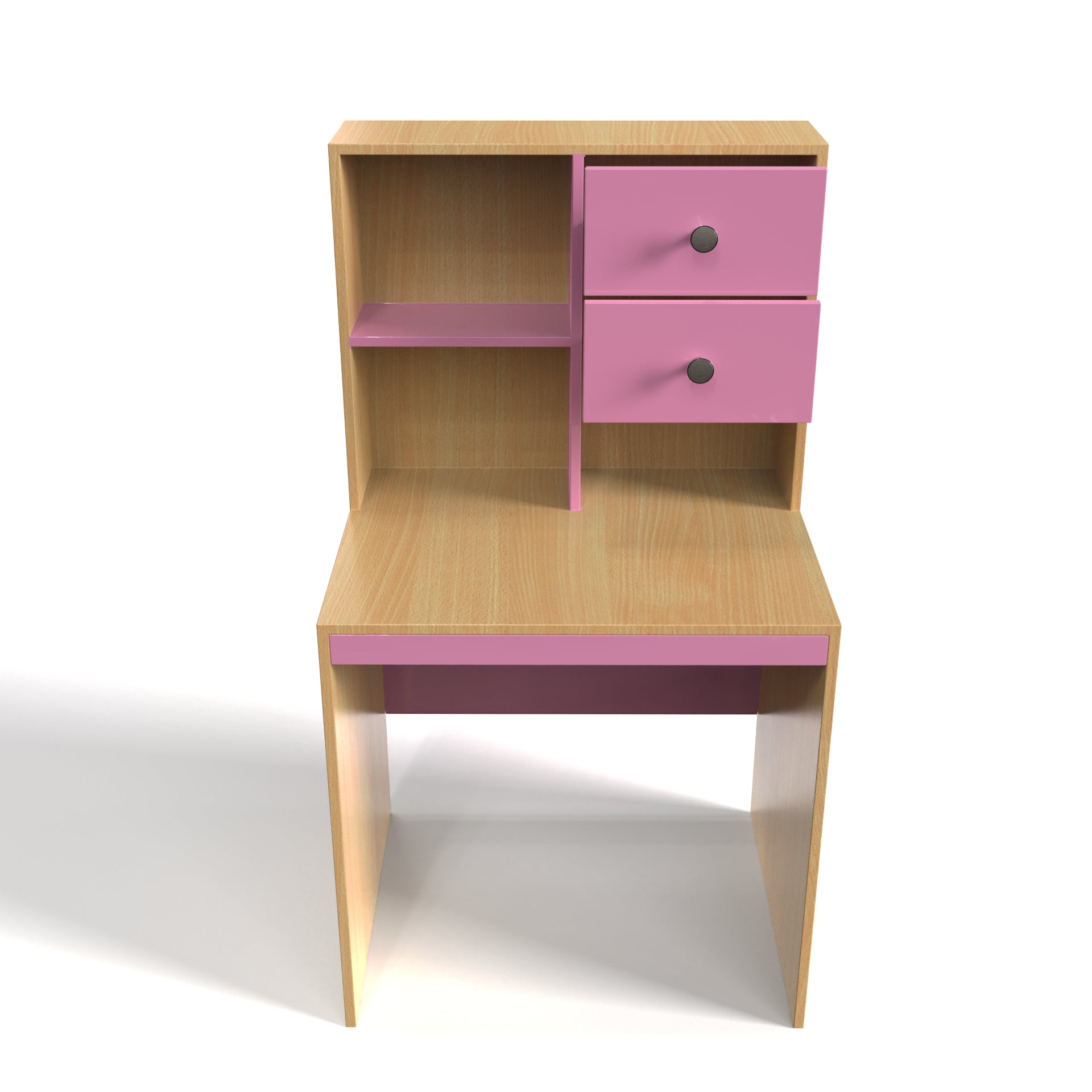 Allen StudyTable with Storage - Bavarian Beech and Hutch Pink - Neehv Home