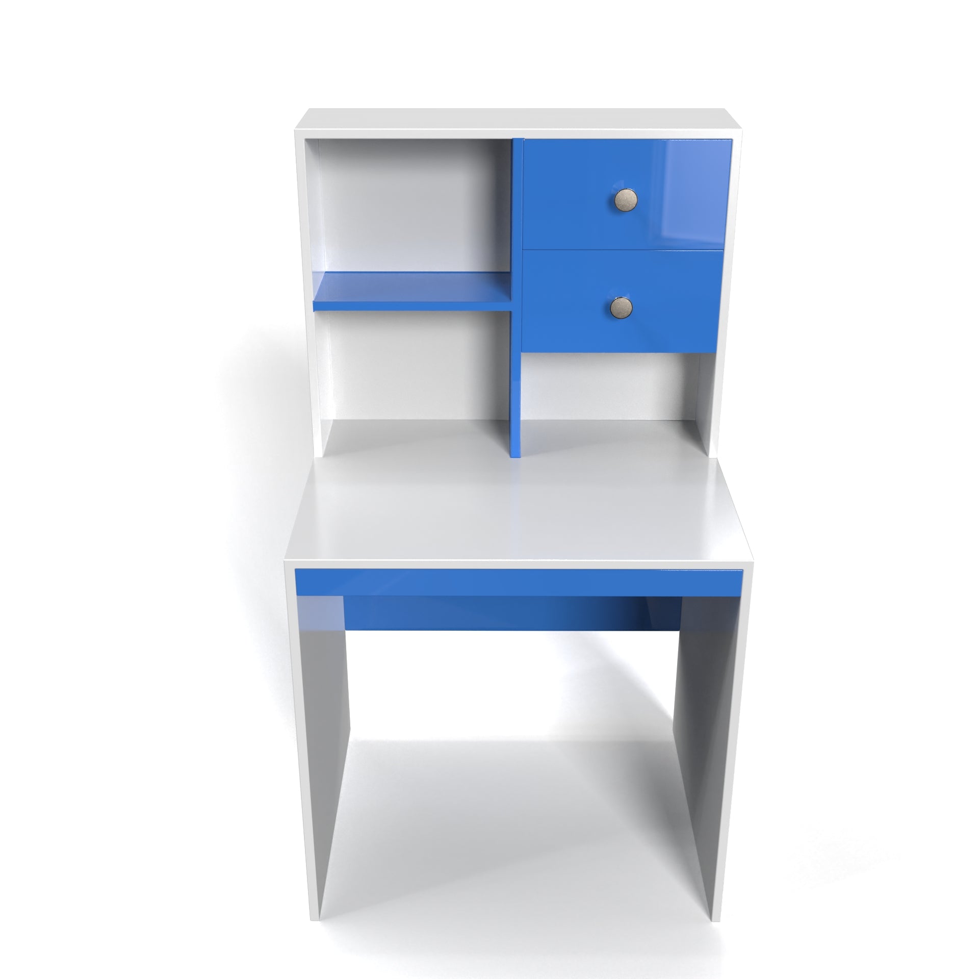 Allen Study Table with Storage - HongKong Blue and Frosty White - Neehv Home