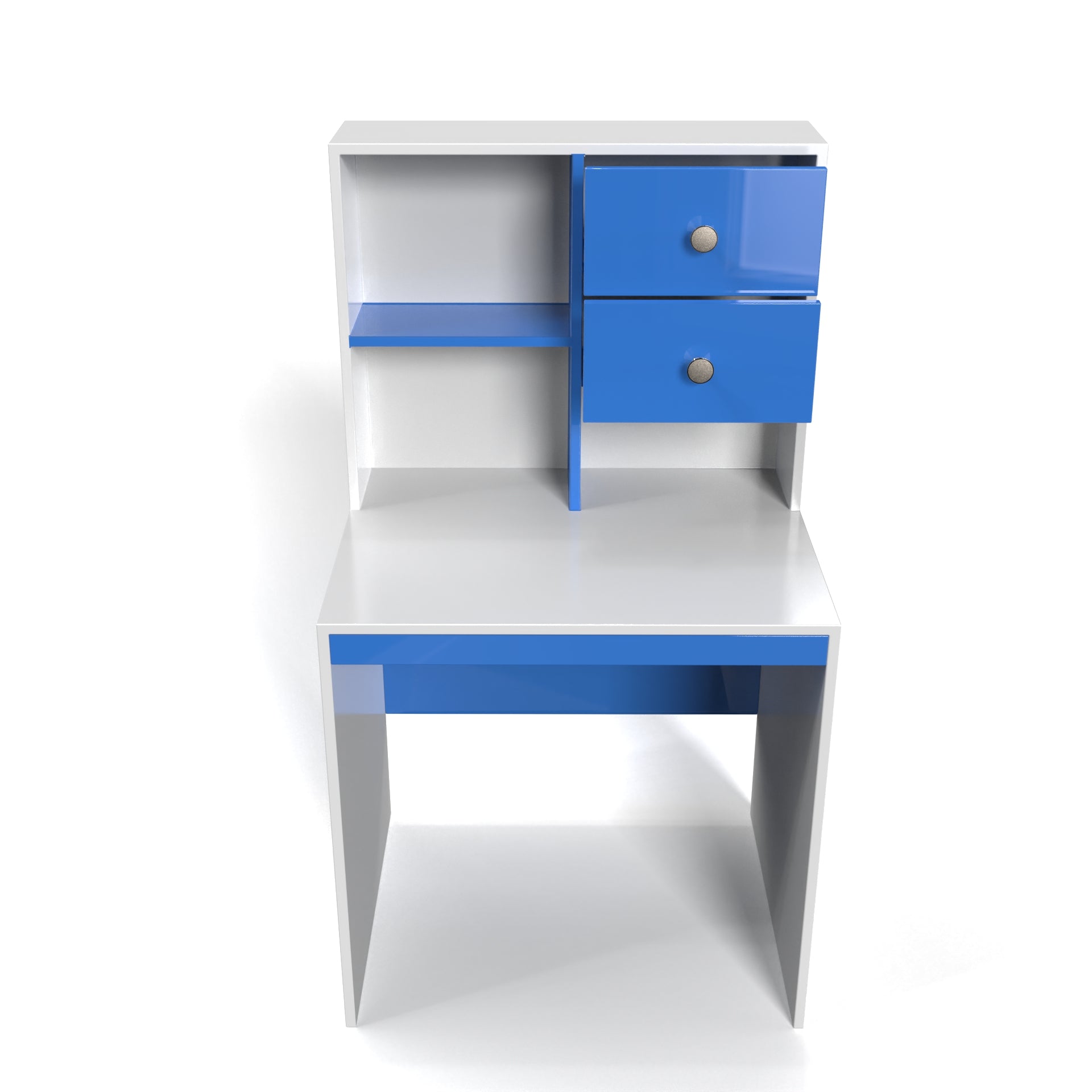 Allen Study Table with Storage - HongKong Blue and Frosty White - Neehv Home