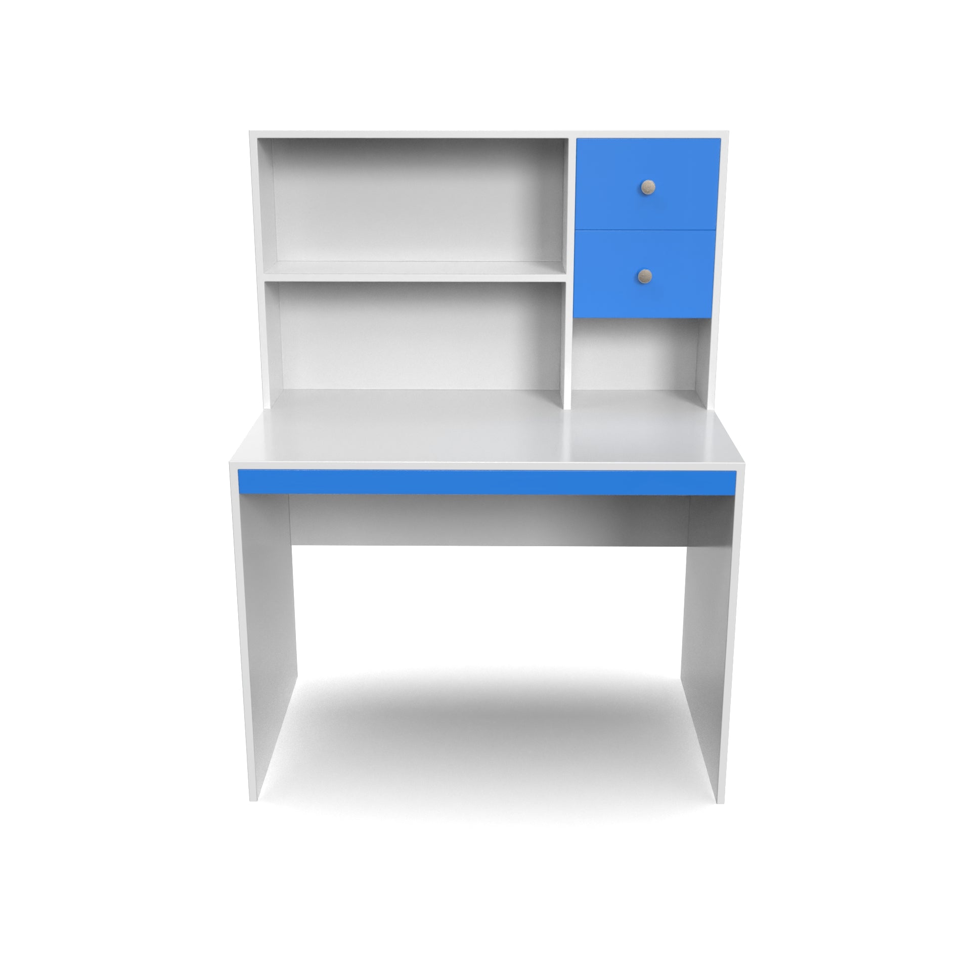 Franklin Study Table with Storage - HongKong Blue and Frosty White - Neehv Home