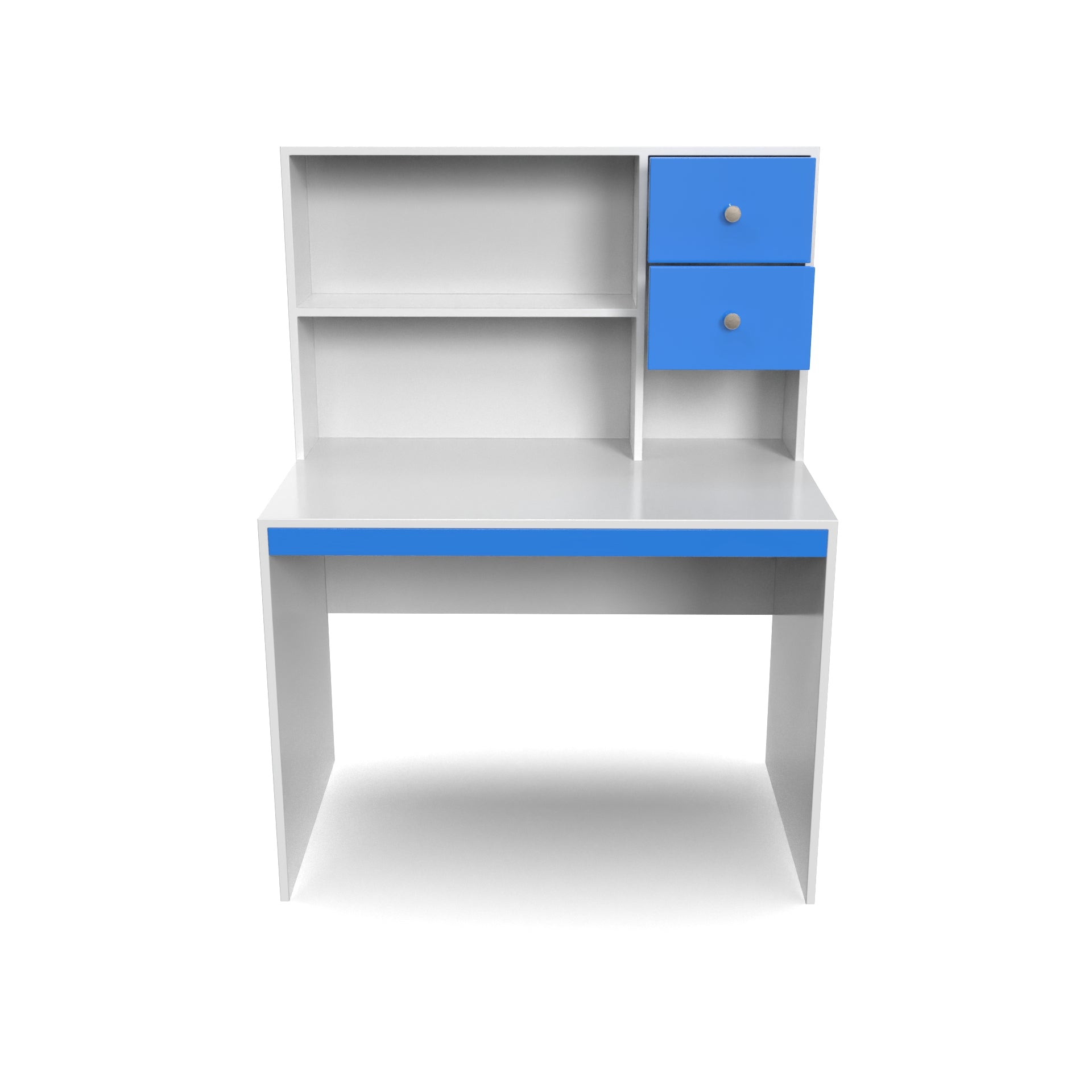 Franklin Study Table with Storage - HongKong Blue and Frosty White - Neehv Home