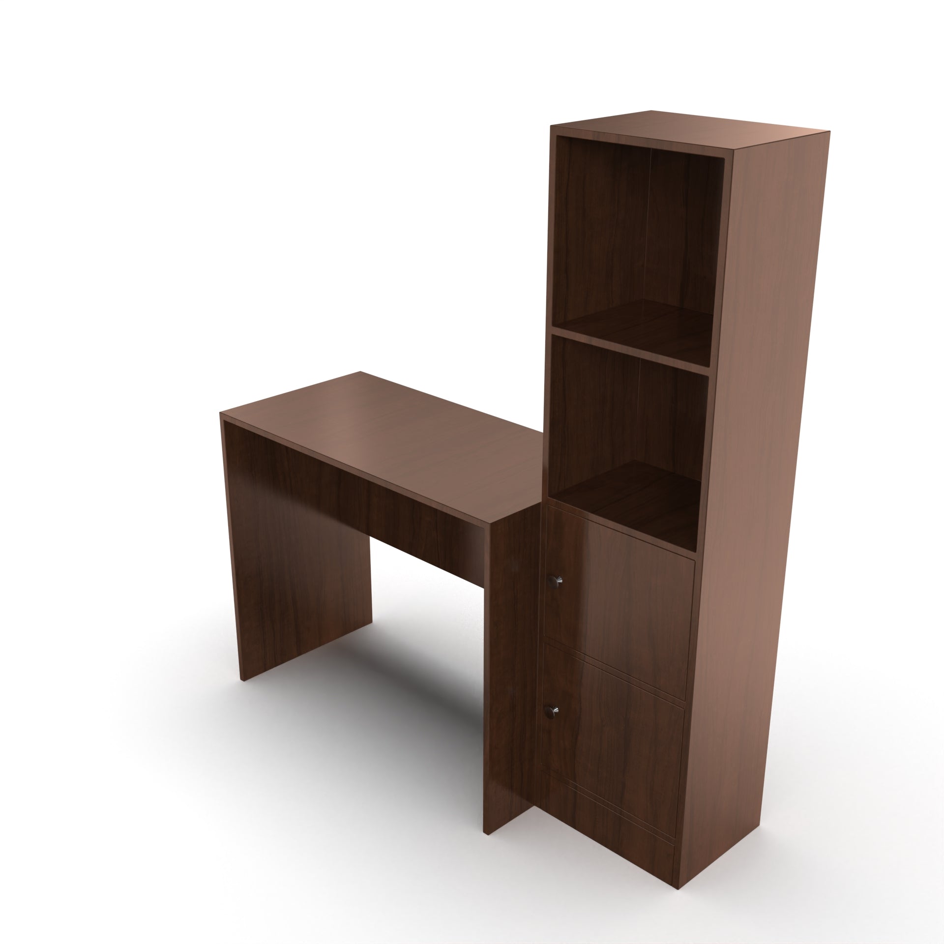 Carter Study Table with Bookshelf (Grande) - Brazilian Walnut - Neehv Home