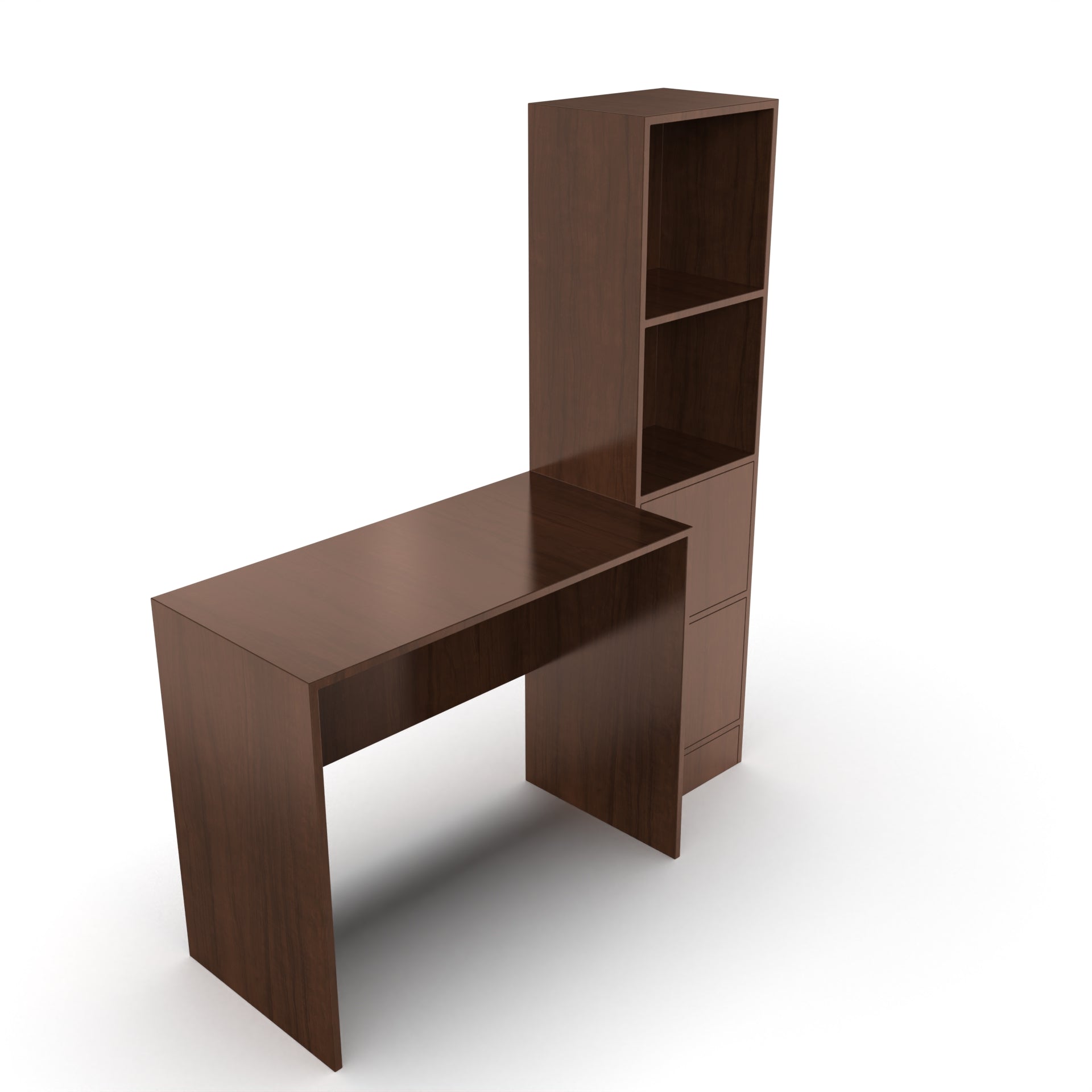 Carter Study Table with Bookshelf (Grande) - Brazilian Walnut - Neehv Home