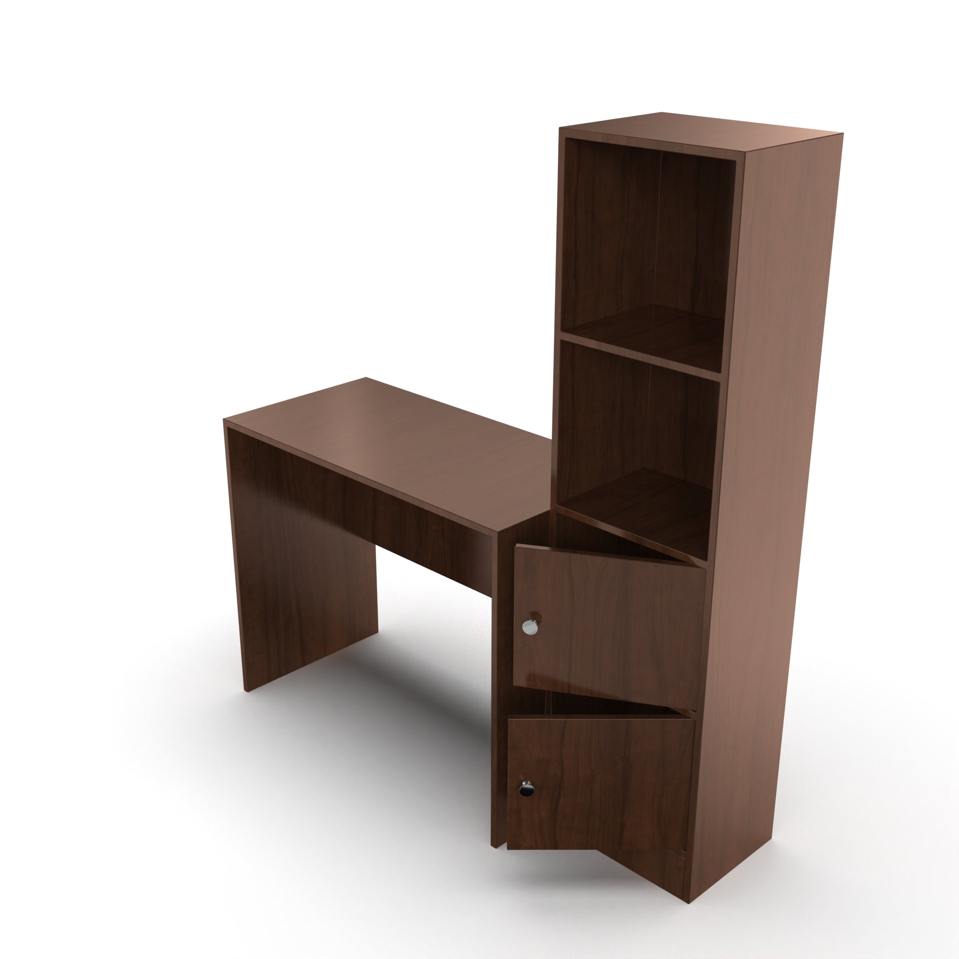 Carter Study Table with Bookshelf (Grande) - Brazilian Walnut - Neehv Home