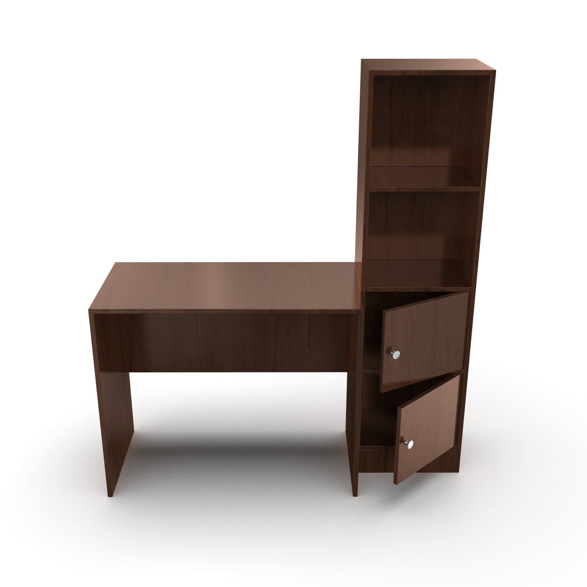 Carter Study Table with Bookshelf (Grande) - Brazilian Walnut - Neehv Home