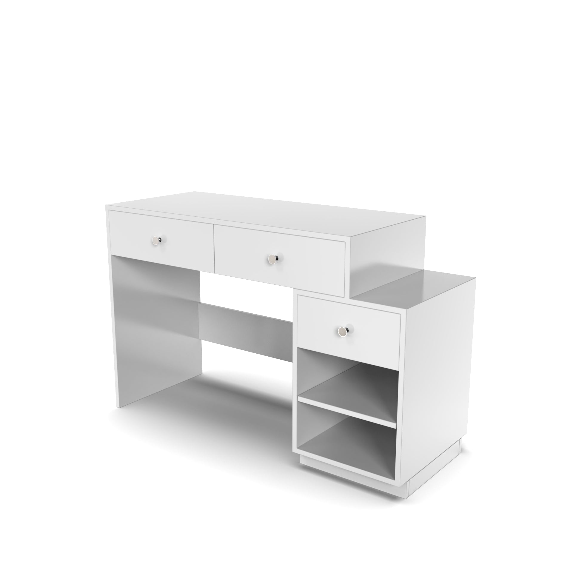 Victor Study Table with Drawers and Storage - Frosty White - Neehv Home