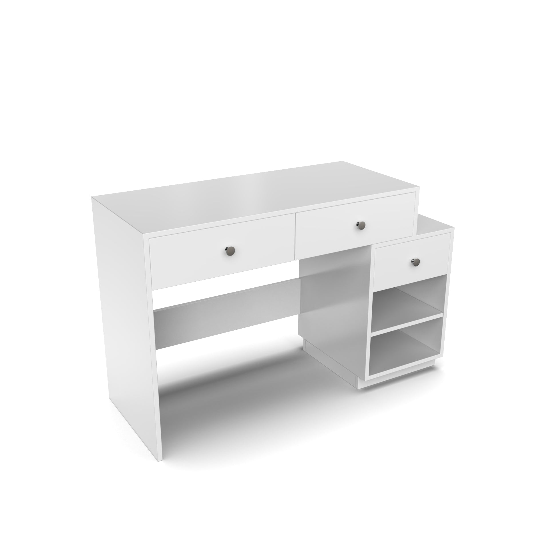 Victor Study Table with Drawers and Storage - Frosty White - Neehv Home