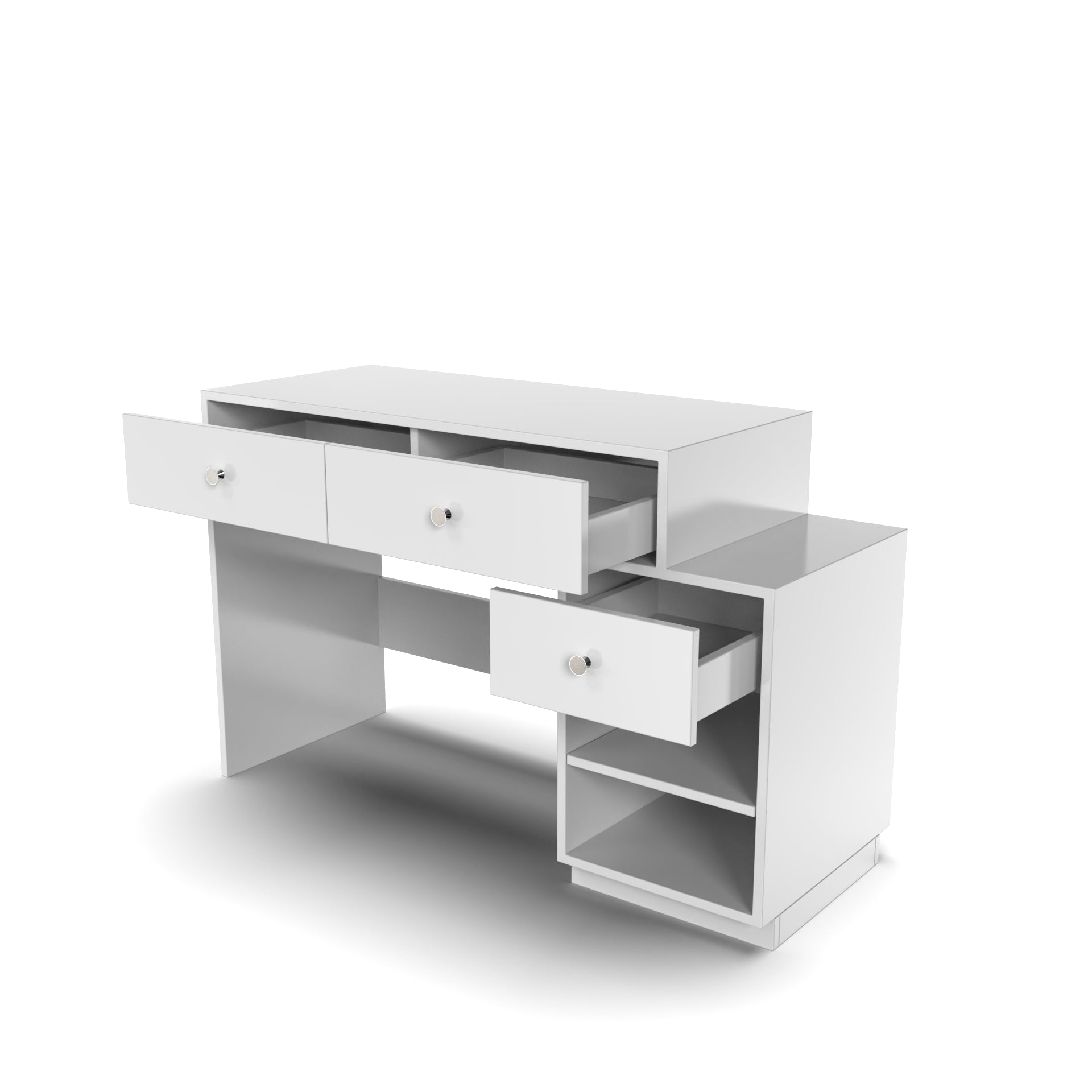 Victor Study Table with Drawers and Storage - Frosty White - Neehv Home