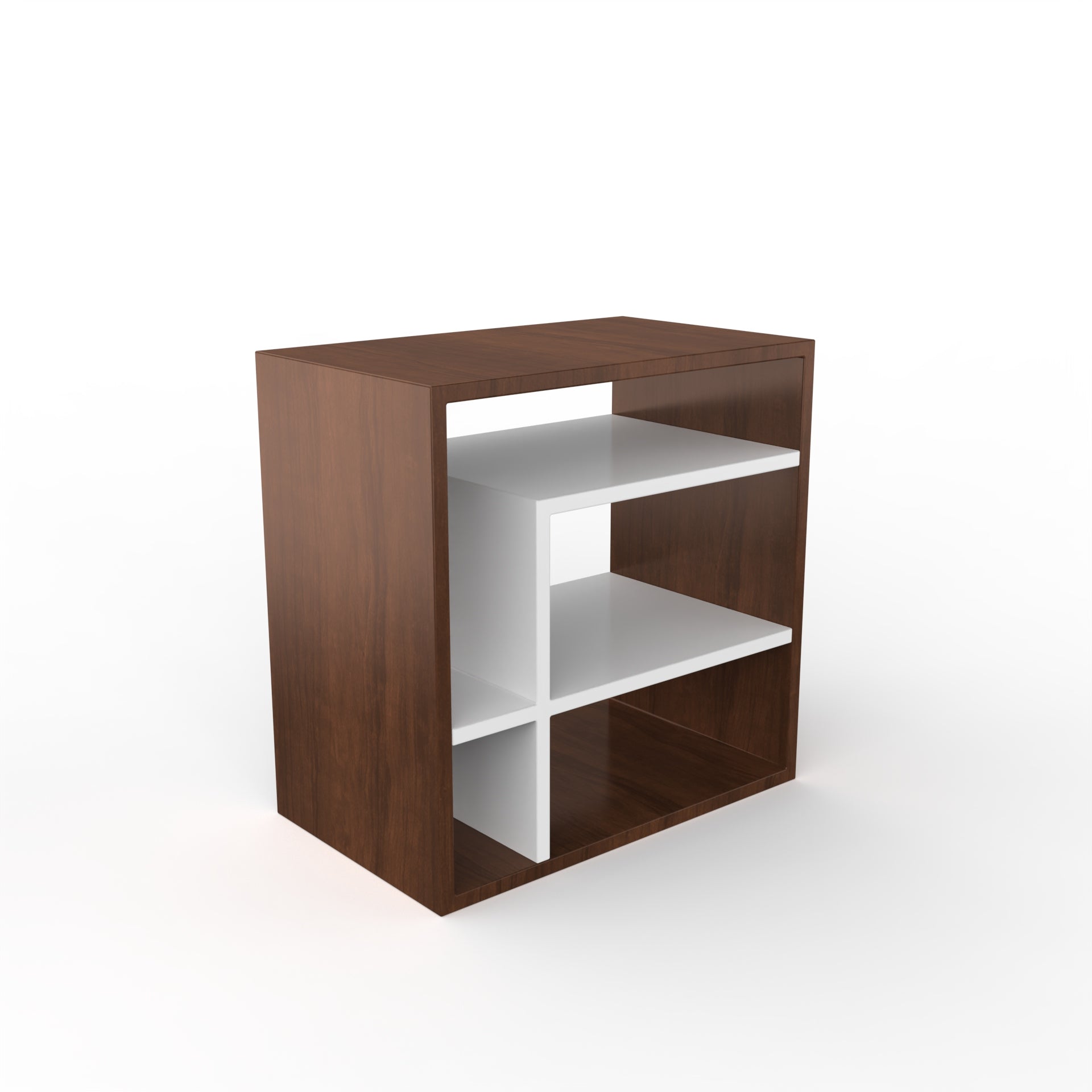 Grayson Side Table - Brazilian Walnut and Frosty White - Neehv Home