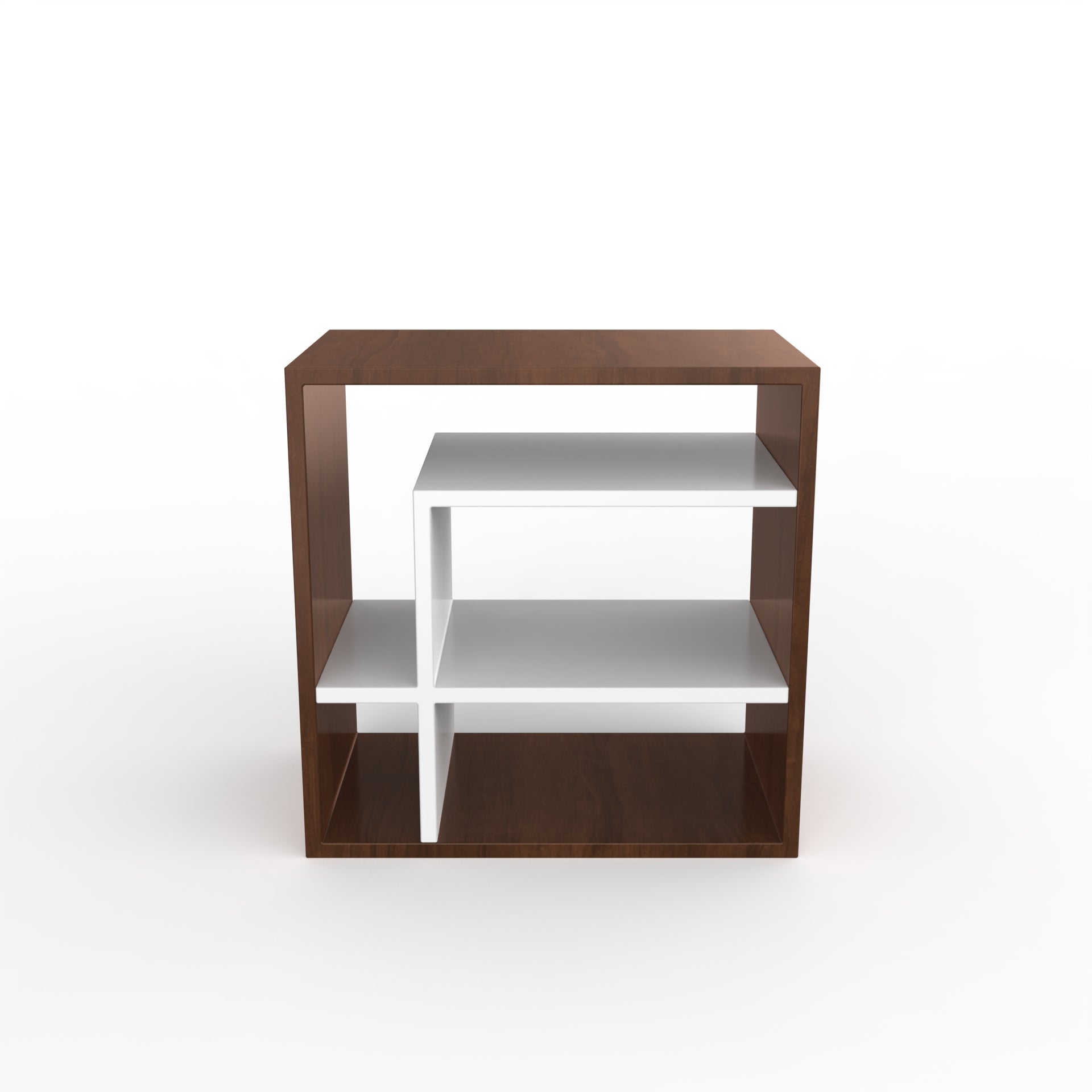 Grayson Side Table - Brazilian Walnut and Frosty White - Neehv Home