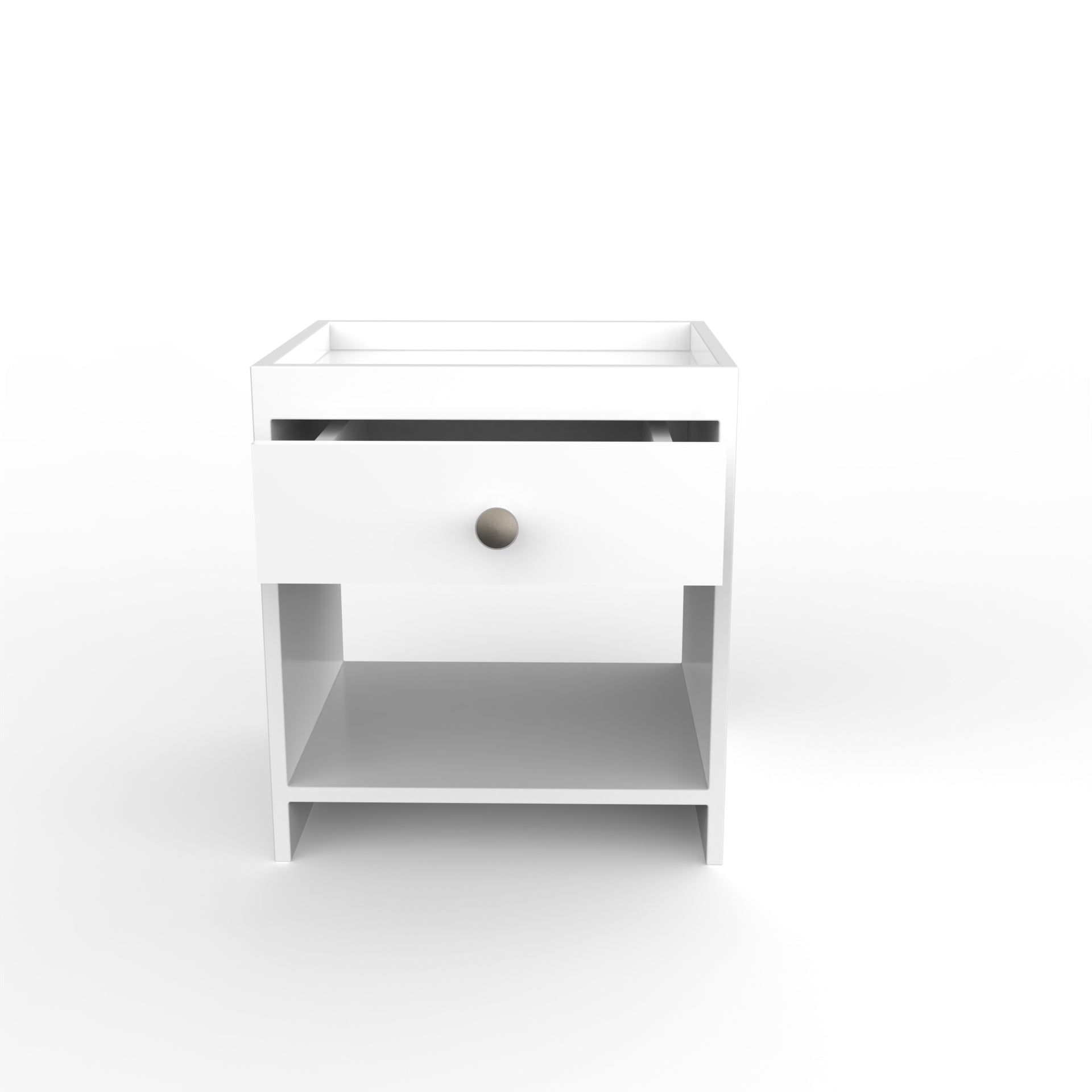 Aiden Side Table with Drawer  - Frosty White - Neehv Home