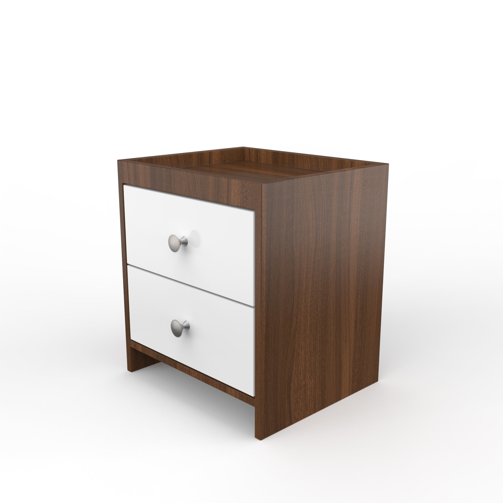 Sinclair Side Table with Drawer - Classic Walnut and Frosty White - Neehv Home