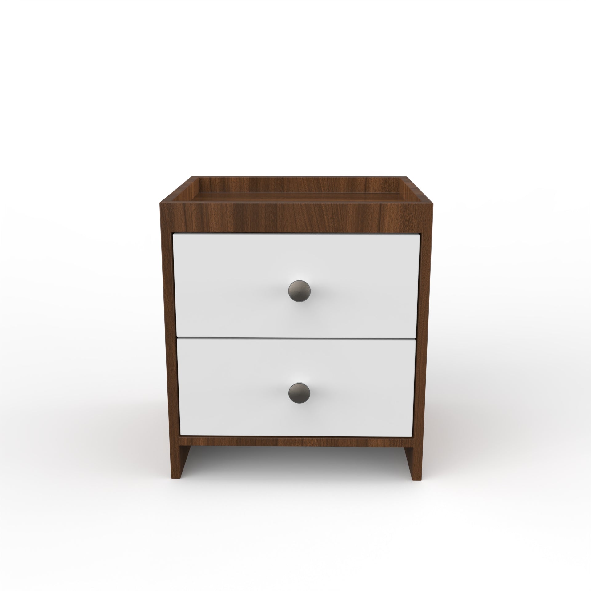 Sinclair Side Table with Drawer - Classic Walnut and Frosty White - Neehv Home