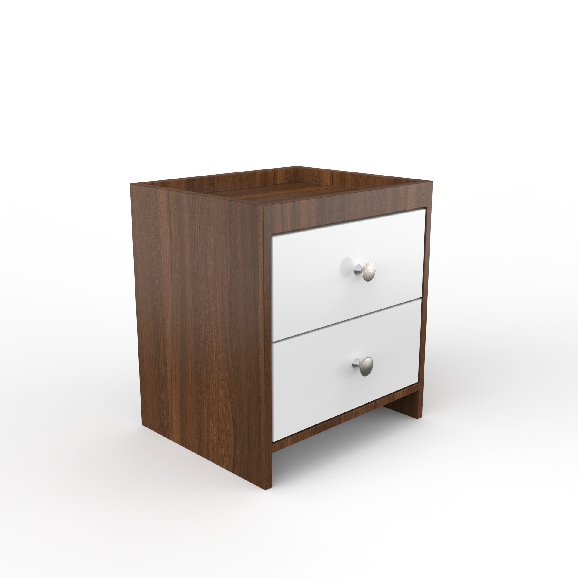 Sinclair Side Table with Drawer - Classic Walnut and Frosty White - Neehv Home