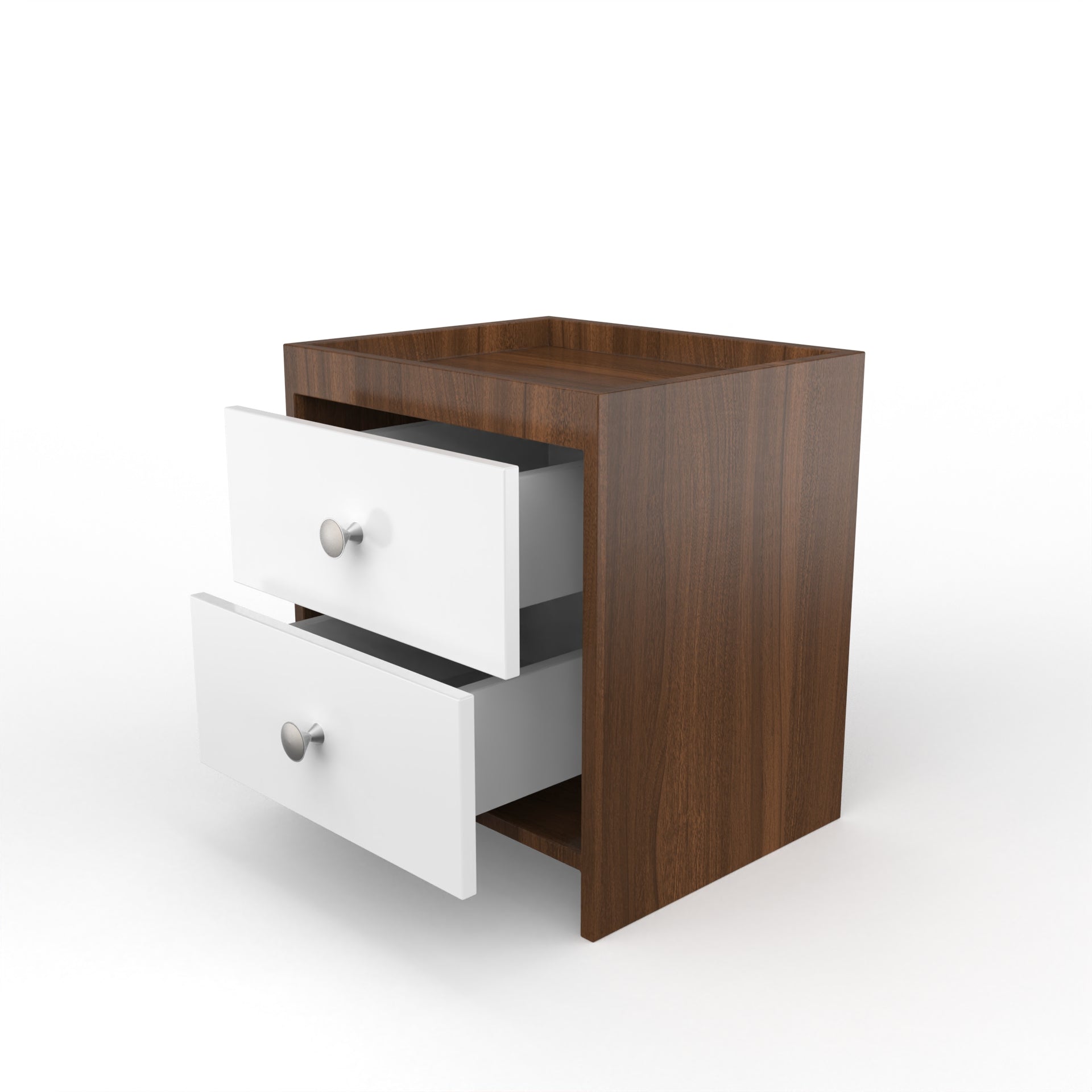 Sinclair Side Table with Drawer - Classic Walnut and Frosty White - Neehv Home