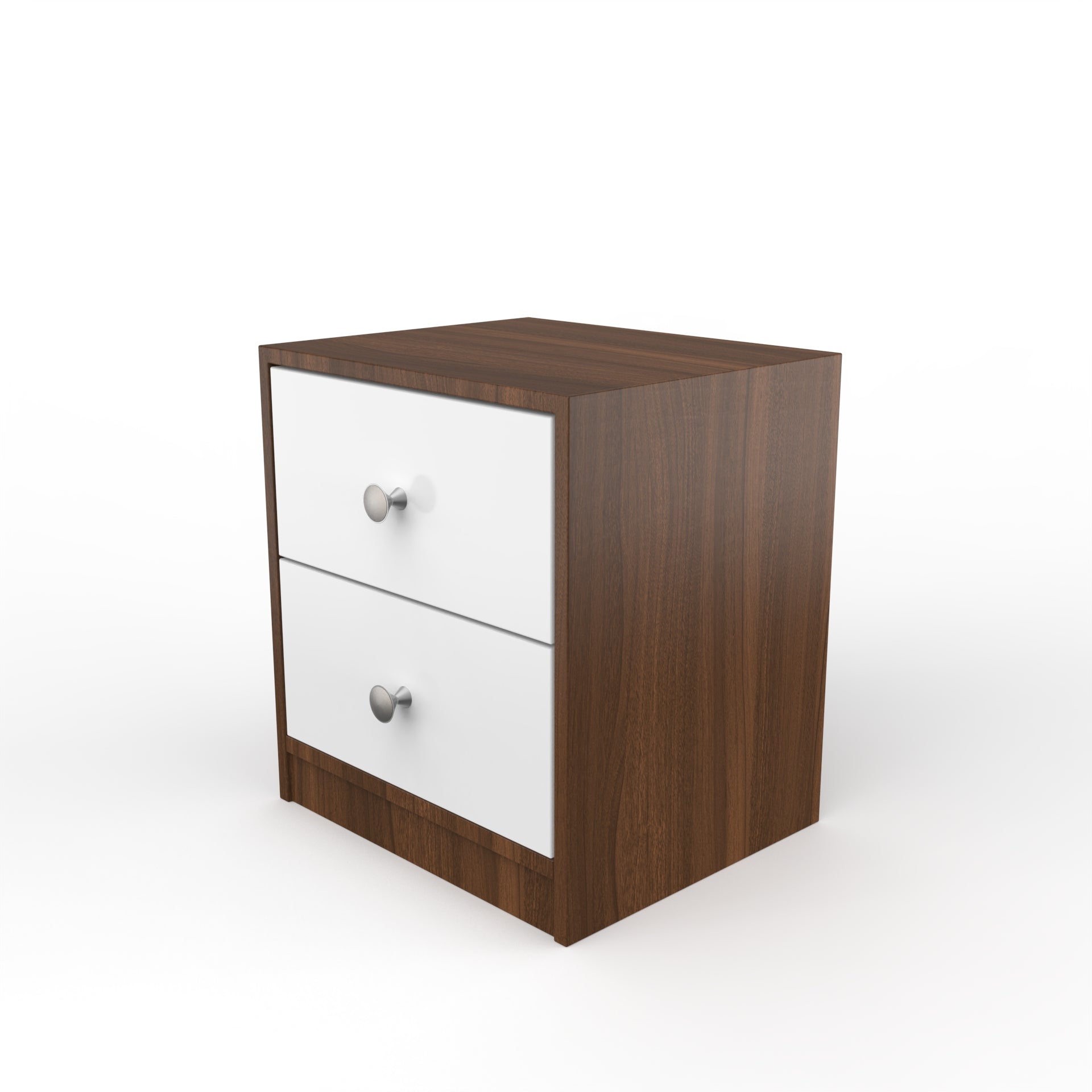 Liam Bedside Table - Classic Walnut and Frosty White - Neehv Home