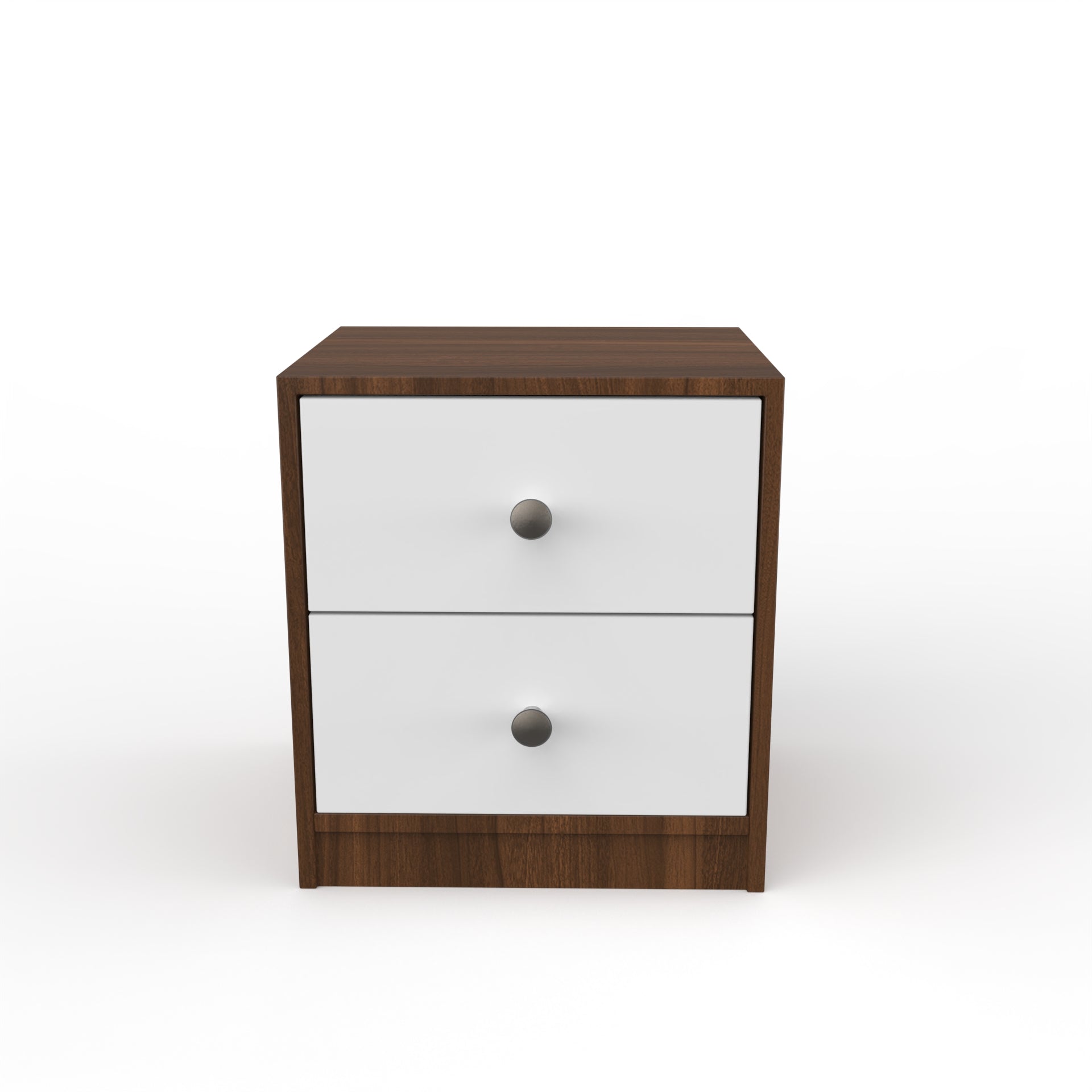 Liam Bedside Table - Classic Walnut and Frosty White - Neehv Home