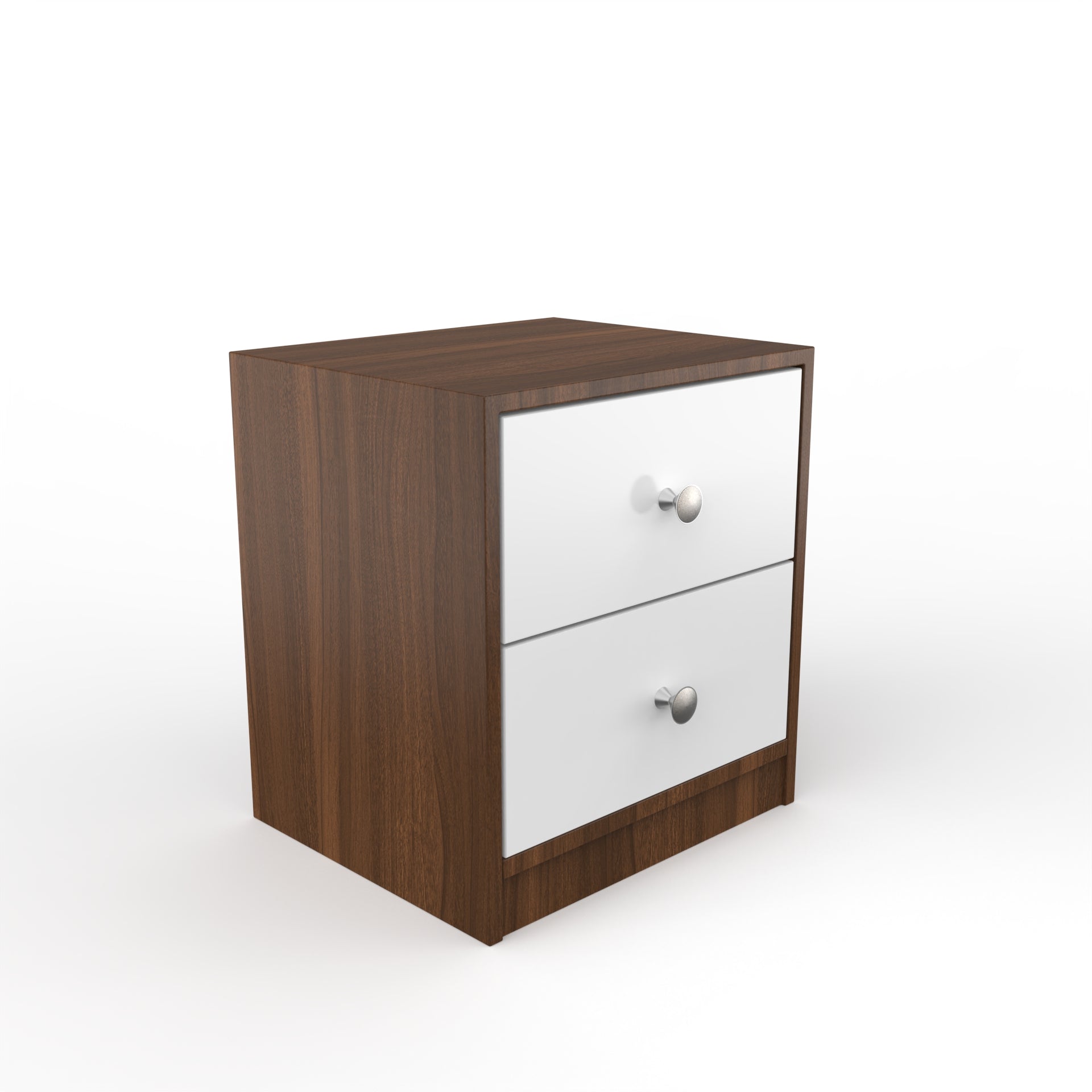 Liam Bedside Table - Classic Walnut and Frosty White - Neehv Home