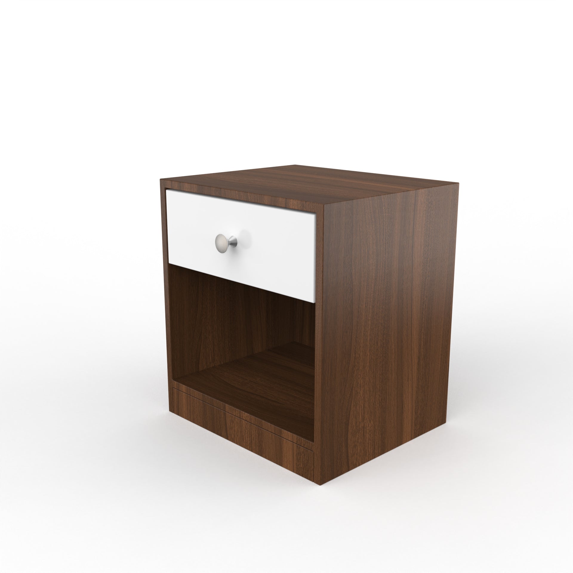 Owen Side Table with Drawer  - Classic Walnut and Frosty White - Neehv Home