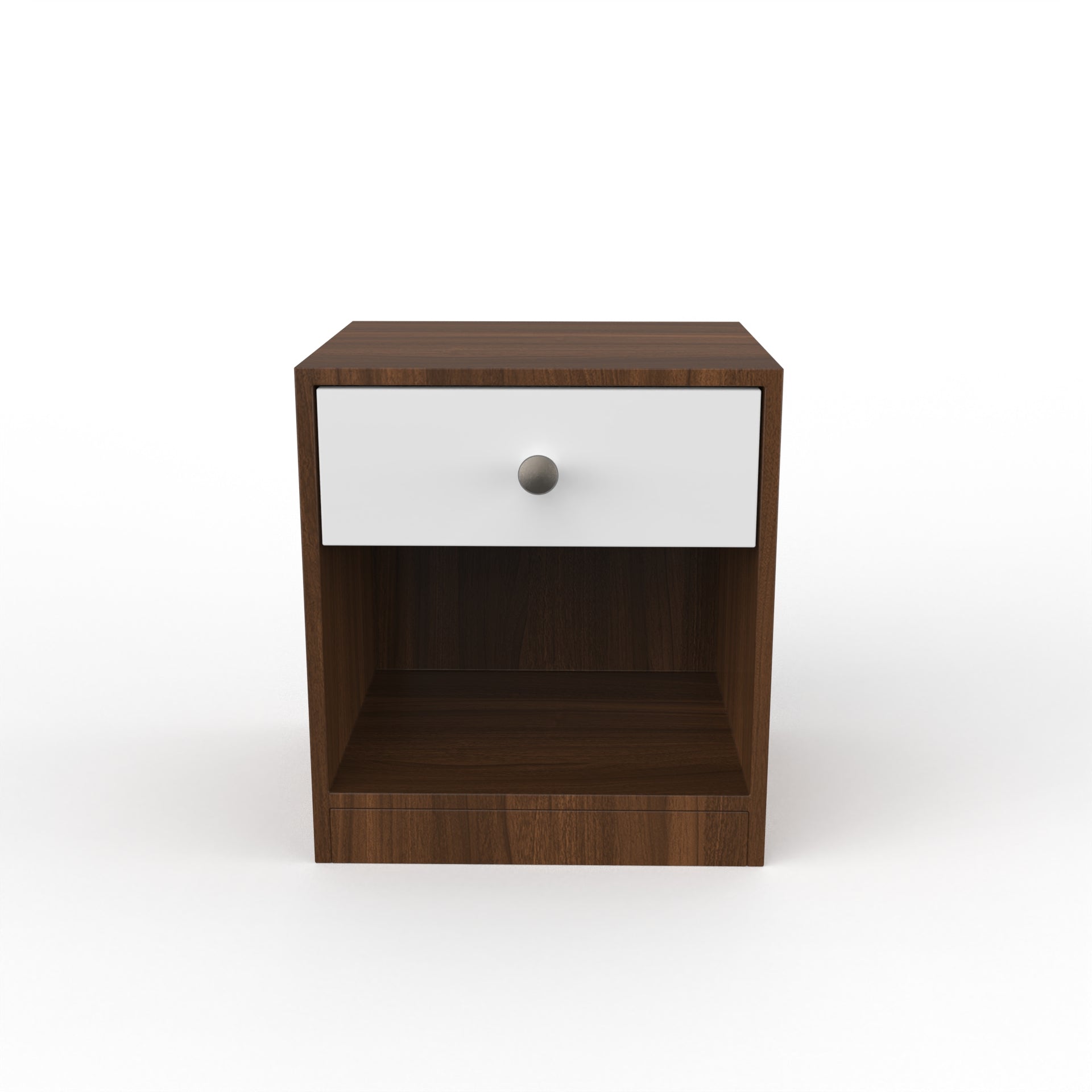 Owen Side Table with Drawer  - Classic Walnut and Frosty White - Neehv Home