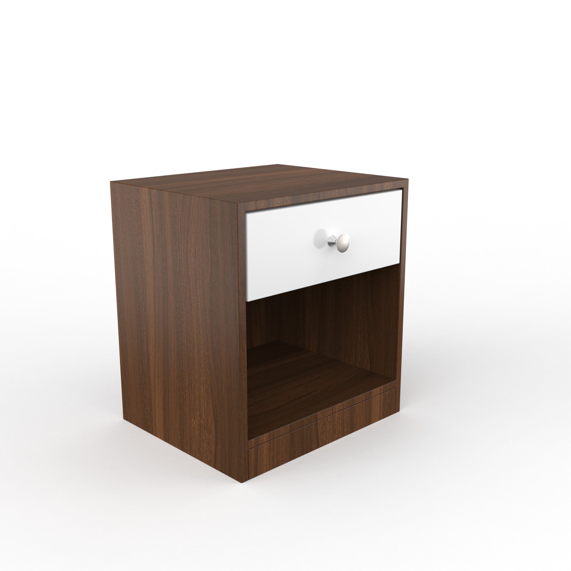 Owen Side Table with Drawer  - Classic Walnut and Frosty White - Neehv Home