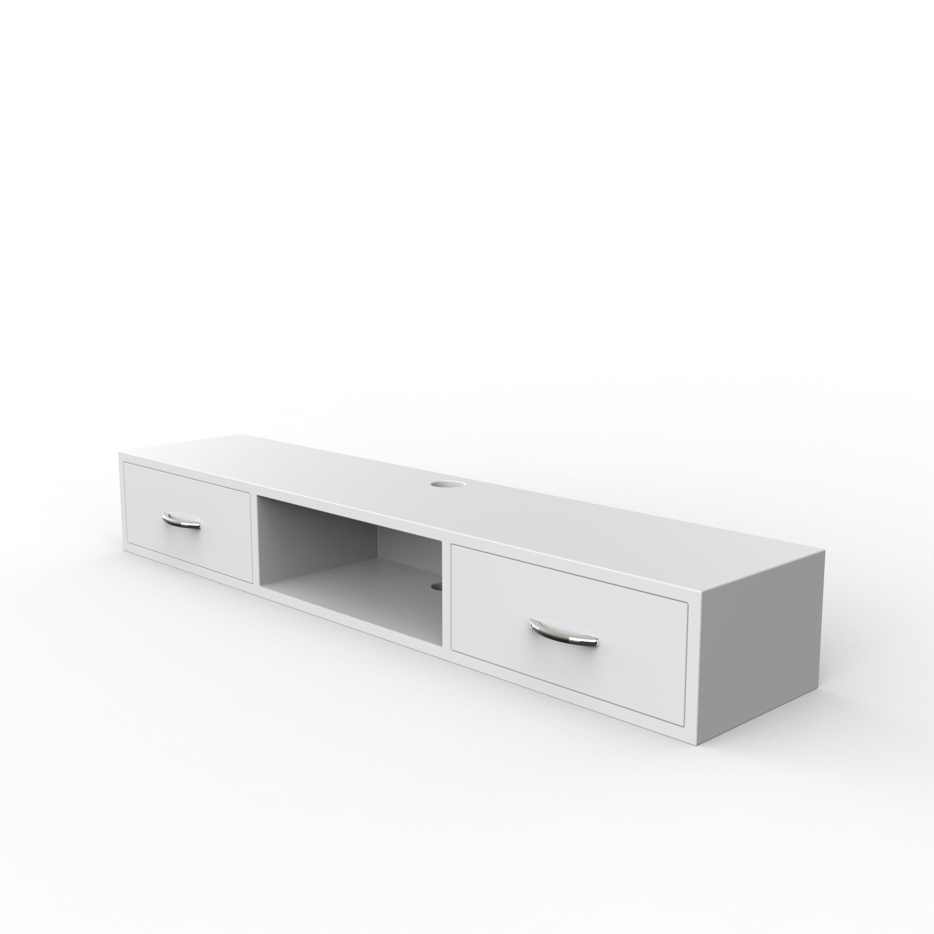 Jade TV Unit Wall-Mounted - Frosty White - Neehv Home