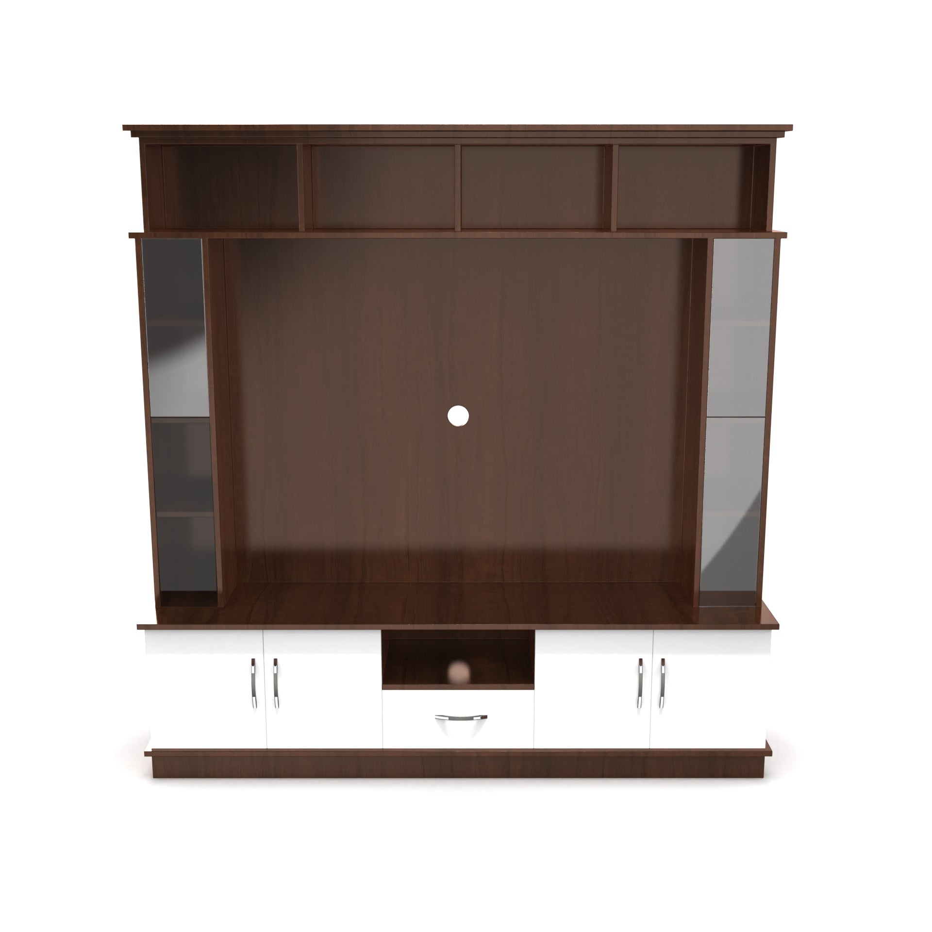 Goldberg Wooden TV Unit - Brazilian Walnut and Frosty White - Neehv Home