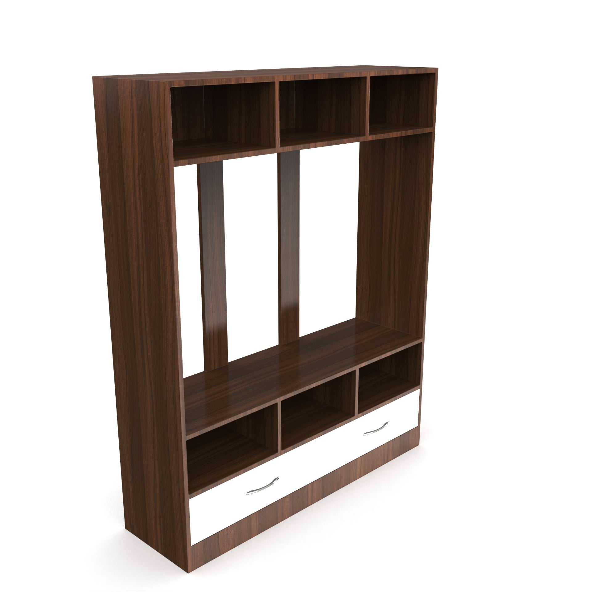 Polaris Wooden TV Unit - Classic Walnut and Frosty White - Neehv Home