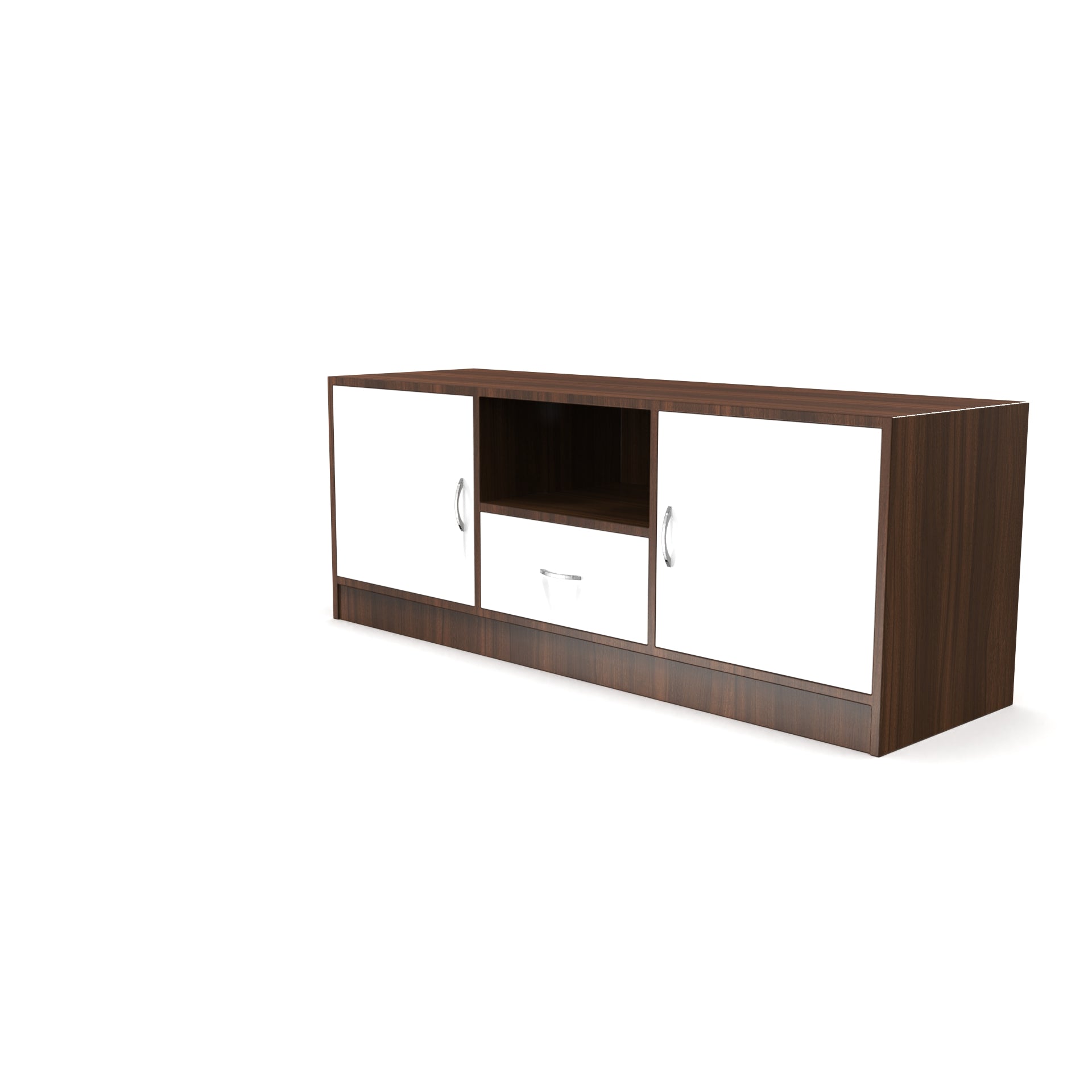 Serenity Wooden TV Unit - Classic Walnut and Frosty White - Neehv Home