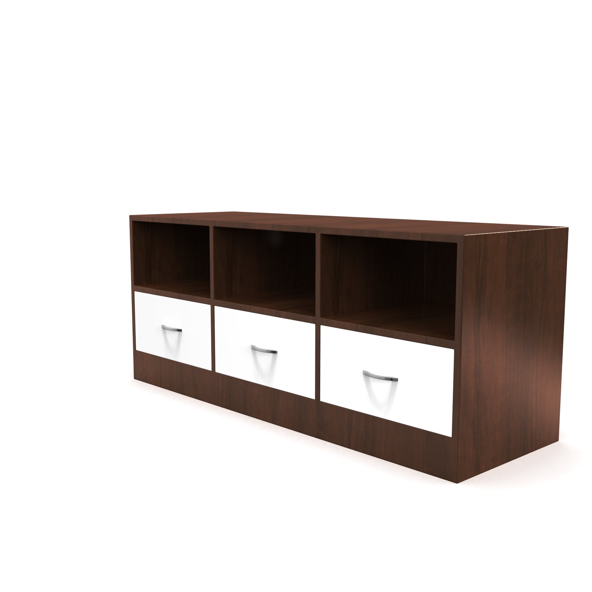 Radiance TV Unit - Brazilian Walnut and Frosty White - Neehv Home