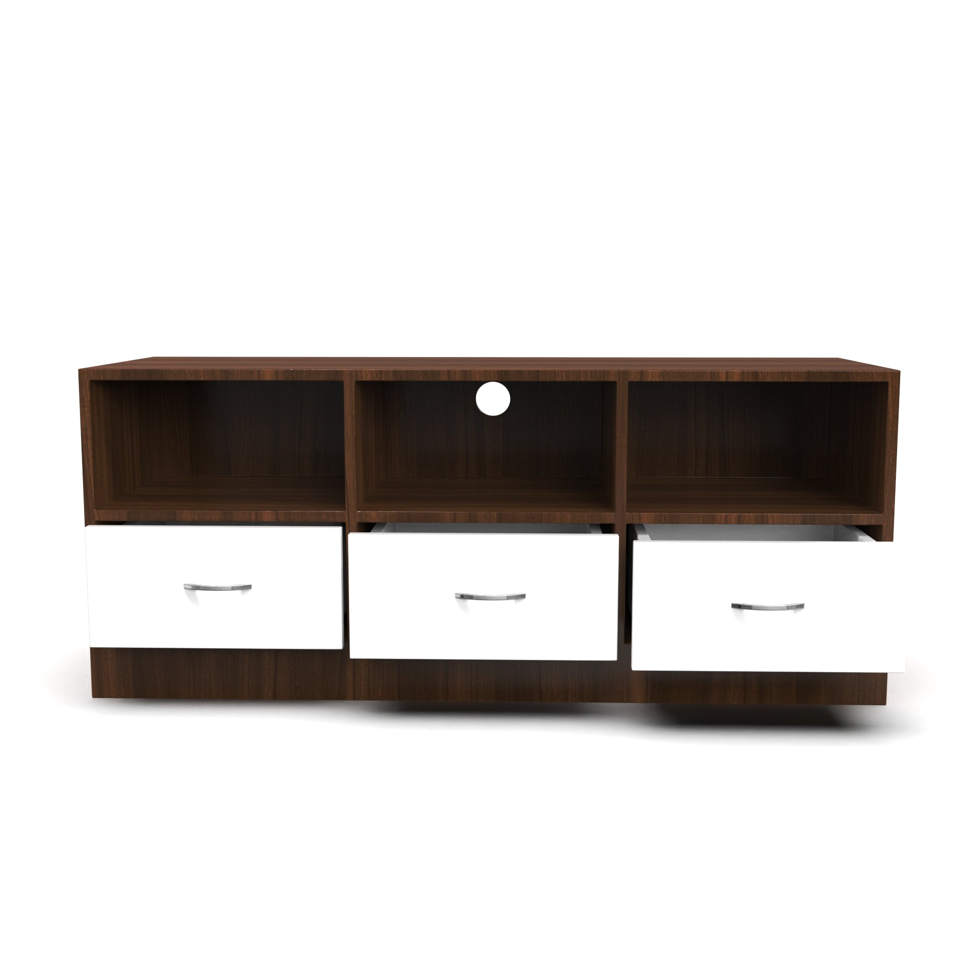 Radiance TV Unit - Brazilian Walnut and Frosty White - Neehv Home