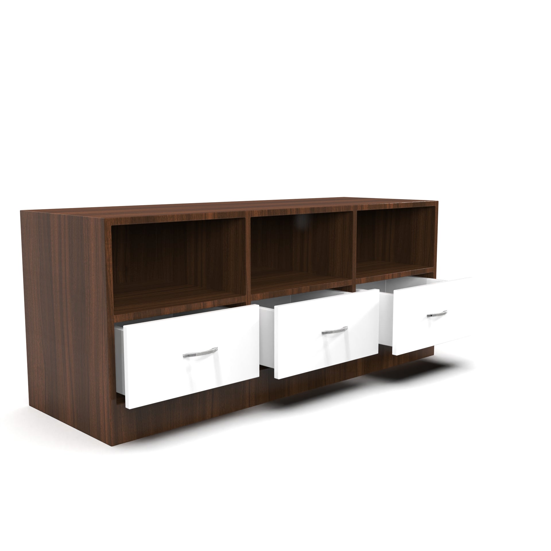 Radiance TV Unit - Brazilian Walnut and Frosty White - Neehv Home