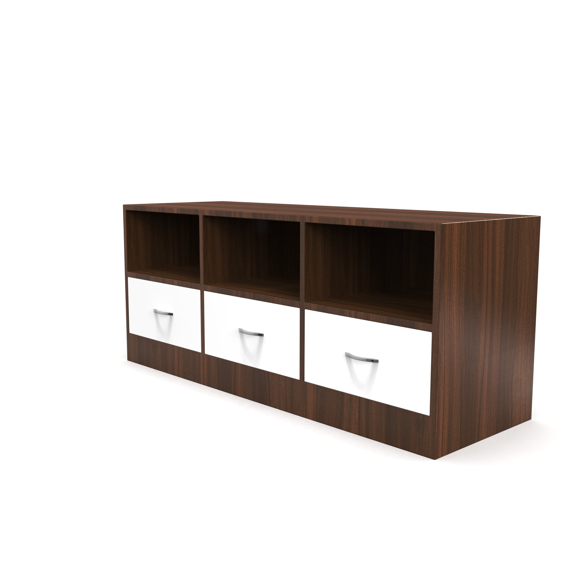 Radiance TV Unit - Classic Walnut and Frosty White - Neehv Home