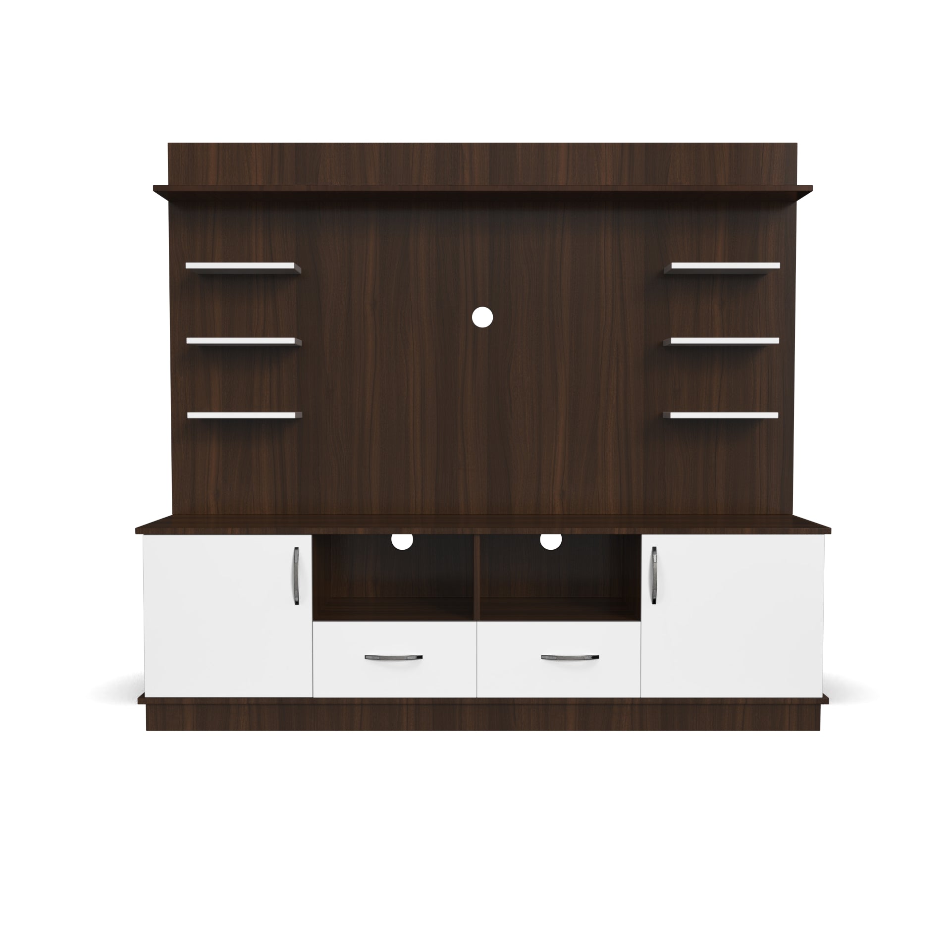 Brilliance TV Unit - Classic Walnut and Frosty White - Neehv Home