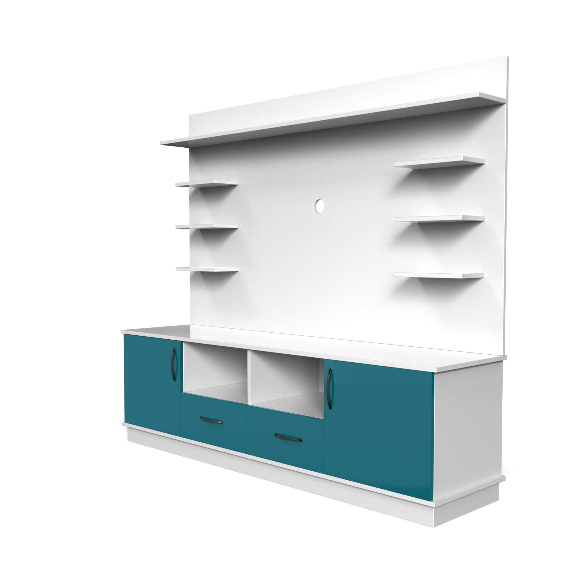 Brilliance TV Unit - Caribe and Frosty White - Neehv Home