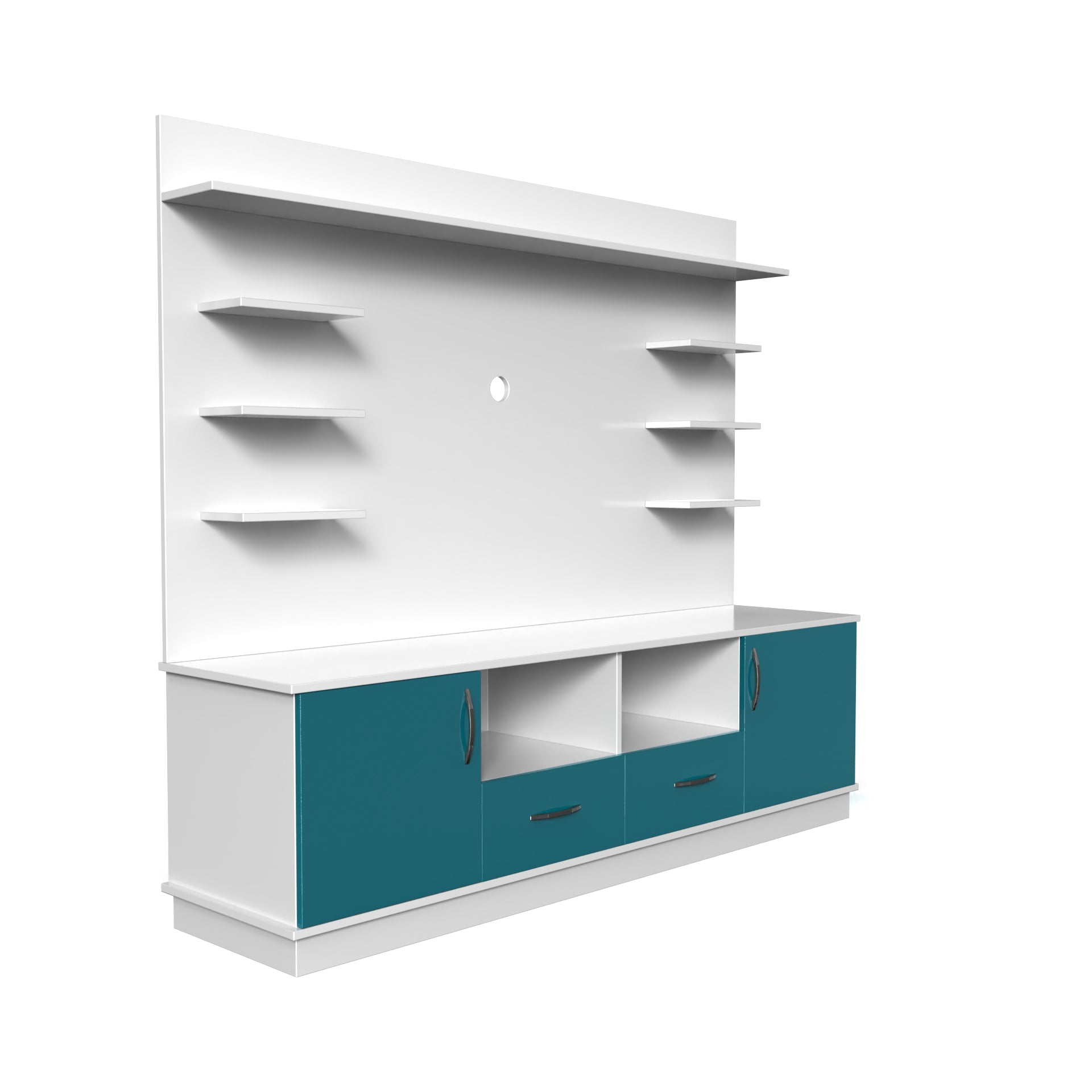 Brilliance TV Unit - Caribe and Frosty White - Neehv Home