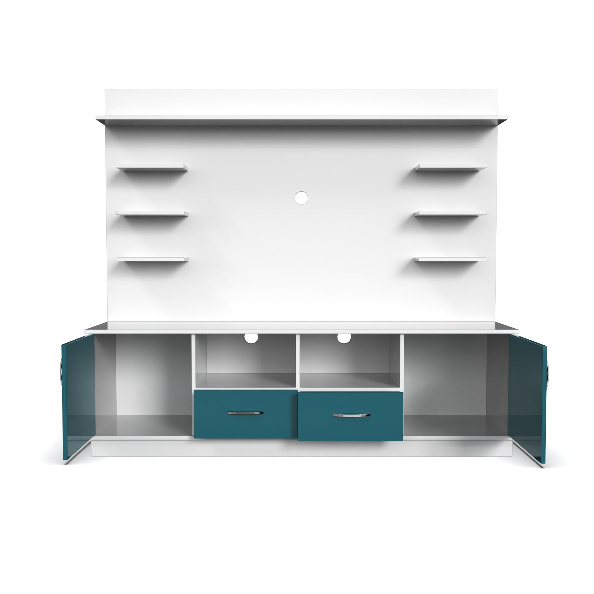 Brilliance TV Unit - Caribe and Frosty White - Neehv Home