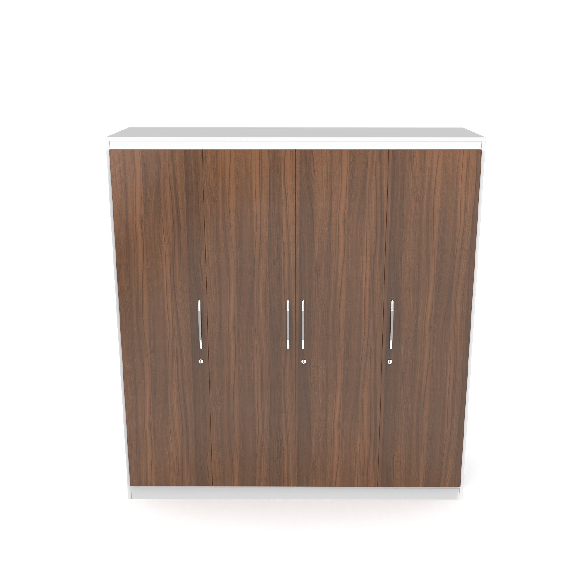 Granada 4 Door Wardrobe - Classic Walnut and Frosty white - Neehv Home