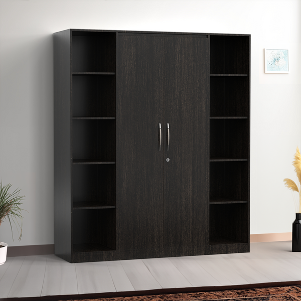 Serene 2 Door Wardrobe With Bookshelf - Wenge | Neehv Home