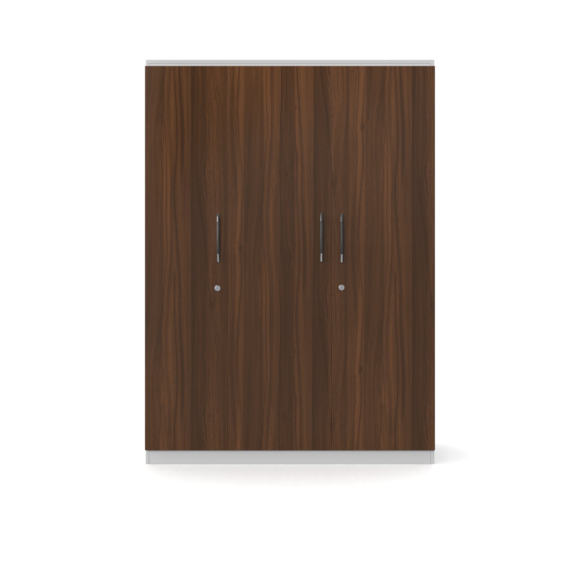 Elysium 3 Door Multi Utility Wardrobe - Classic Walnut and Frosty white - Neehv Home