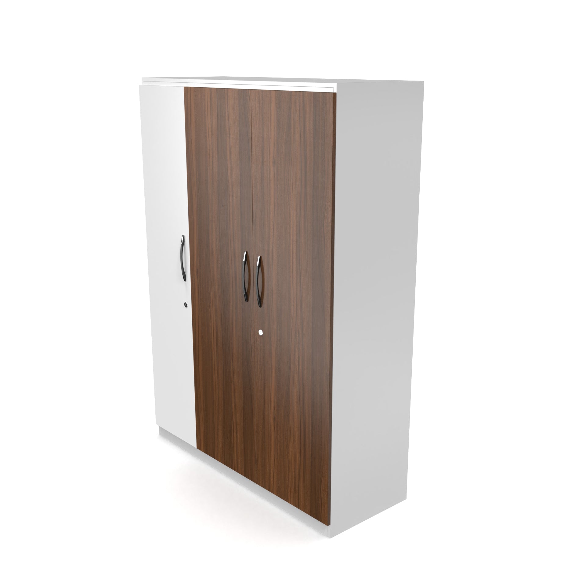 Elysium 3 Door Multi Utility Wardrobe - Classic Walnut and Frosty white - Neehv Home