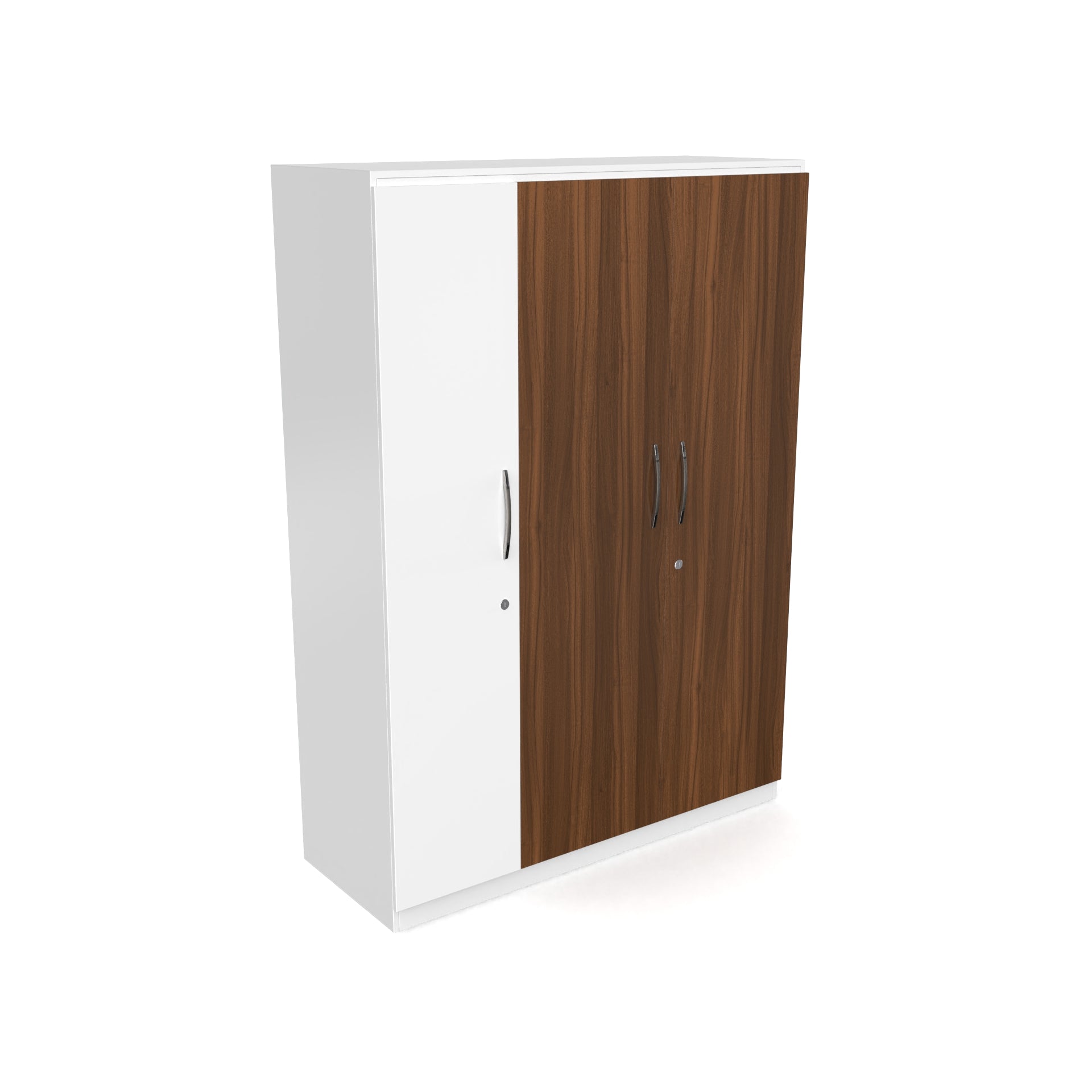 Elysium 3 Door Multi Utility Wardrobe - Classic Walnut and Frosty white - Neehv Home